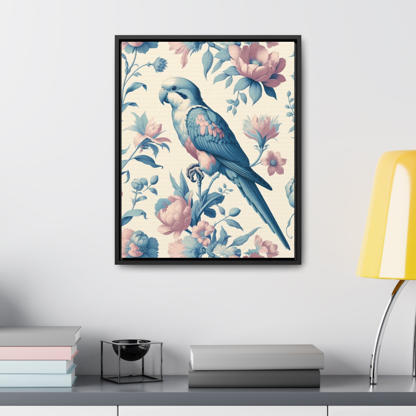 Quaker Parrot Vertical Framed Art