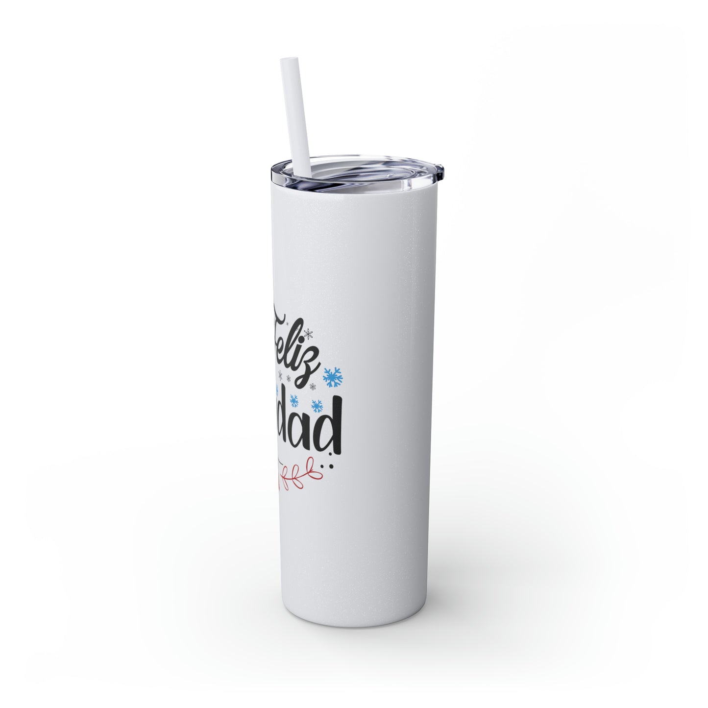 Feliz Navidad Skinny Tumbler with Straw, 20oz