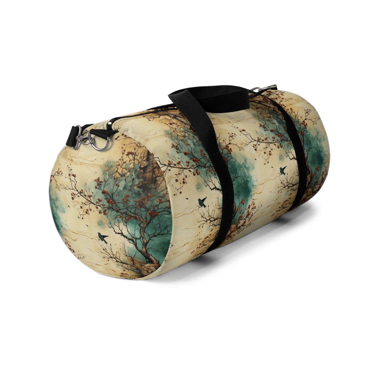 Autumn Trees and Bird Flying Duffel Bag