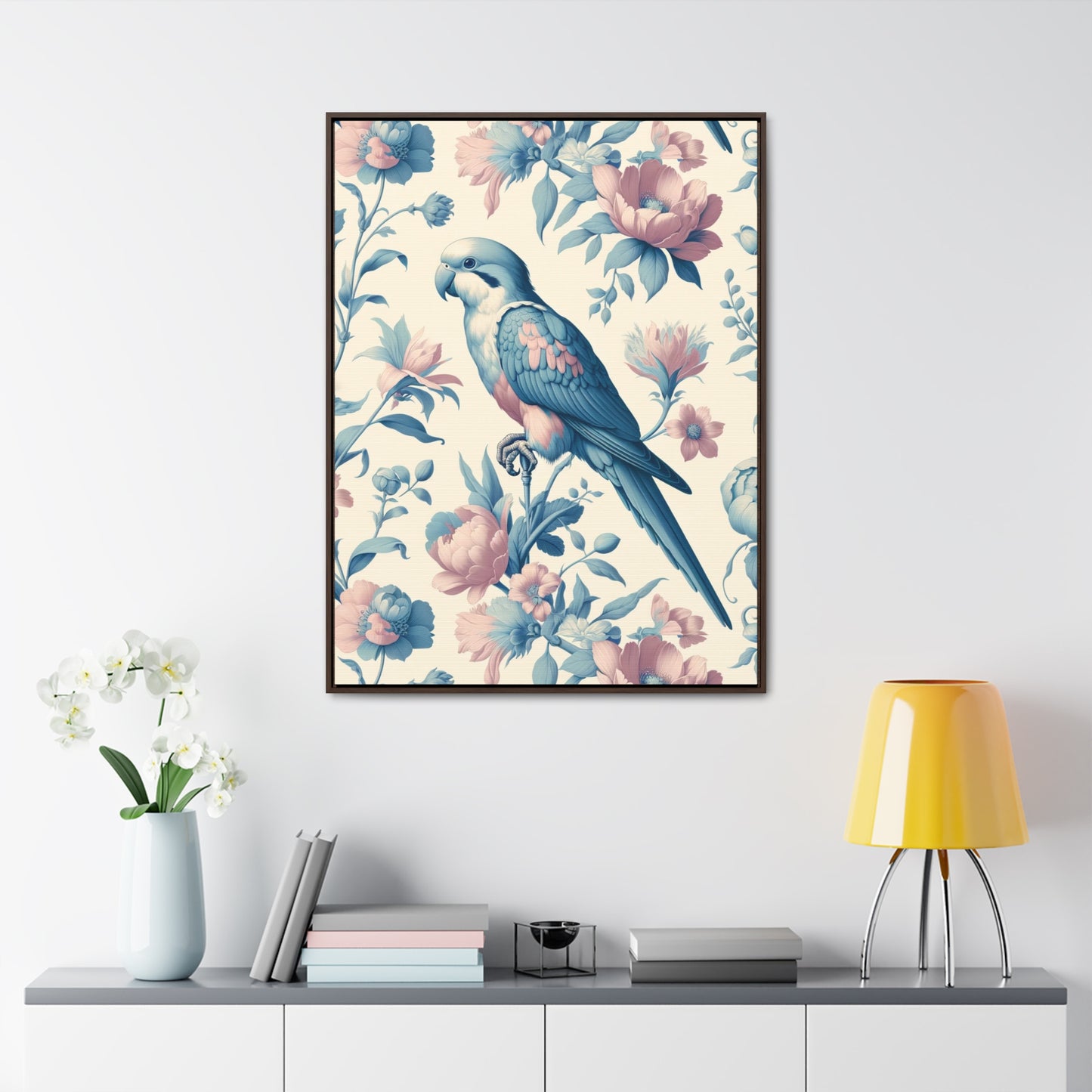 Quaker Parrot Vertical Framed Art