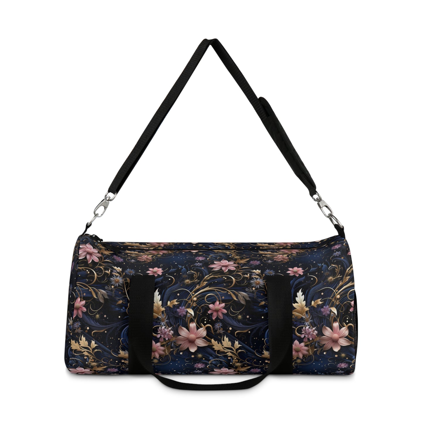 Pink Flower Cosmic Duffel Bag