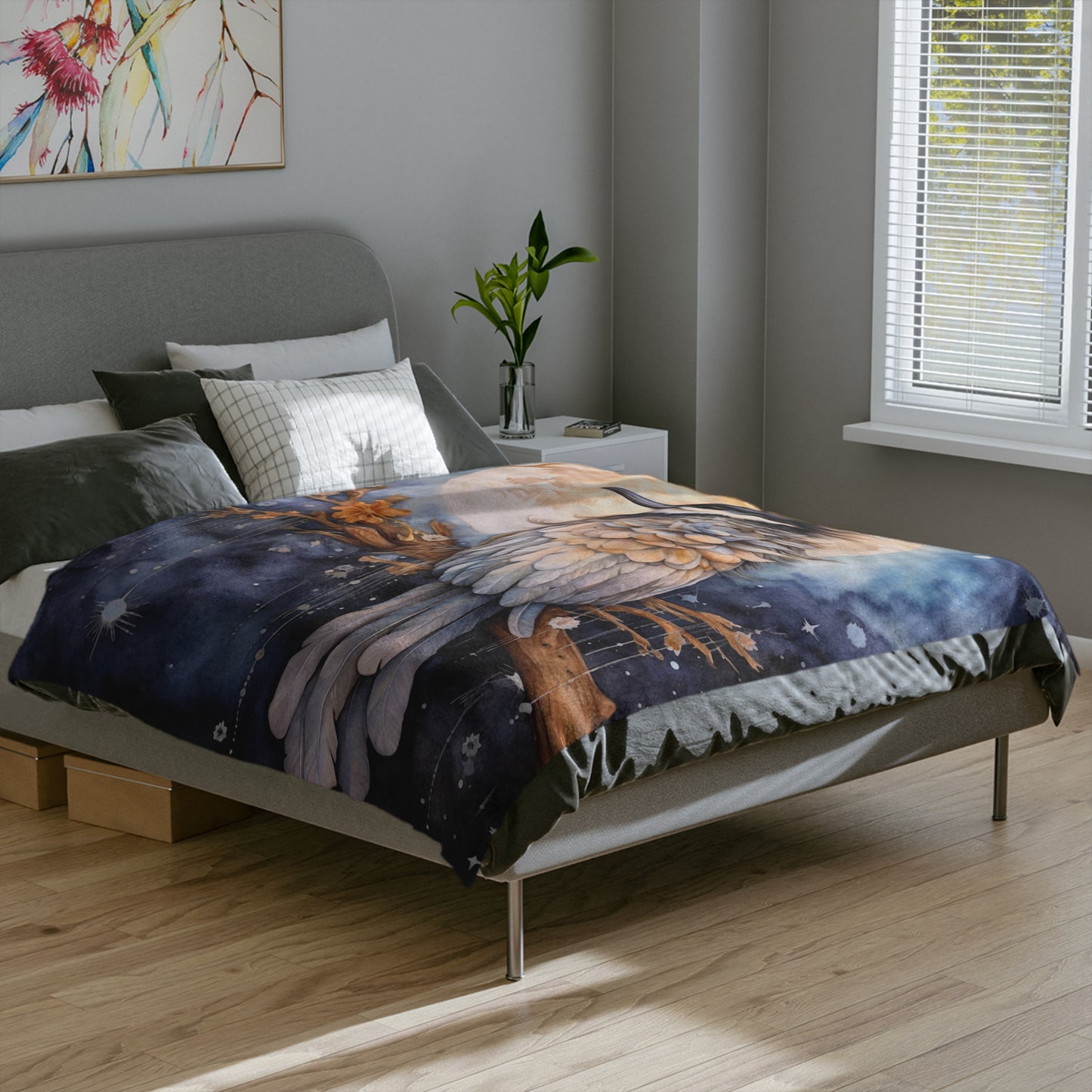 Royal Bird 6 Velveteen Minky Blanket