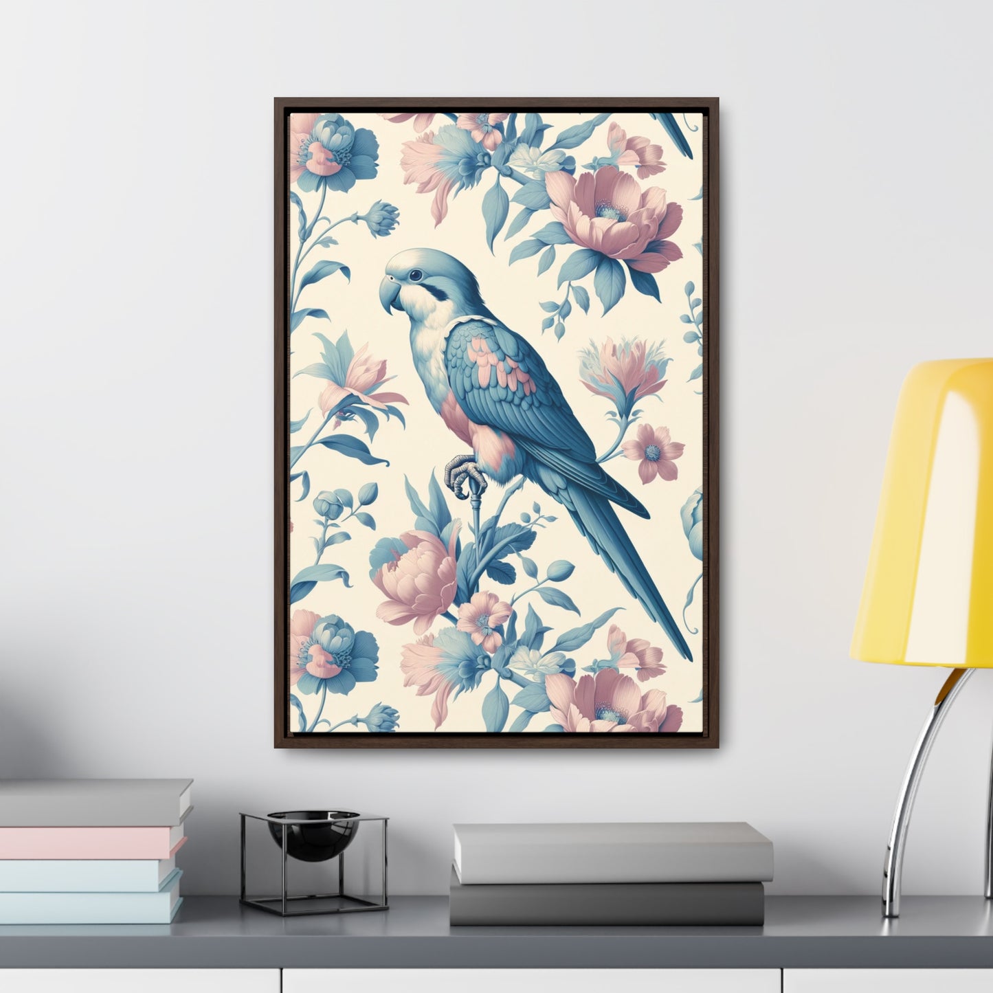 Quaker Parrot Vertical Framed Art