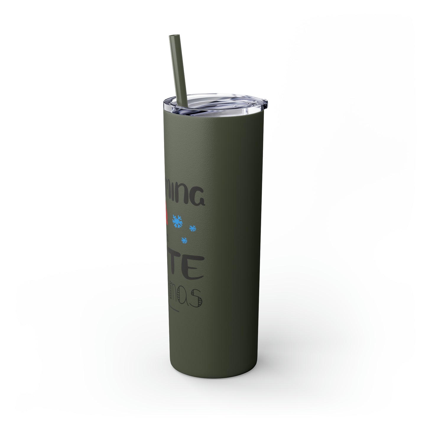 Dreaming of a White Christmas Skinny Tumbler with Straw, 20oz