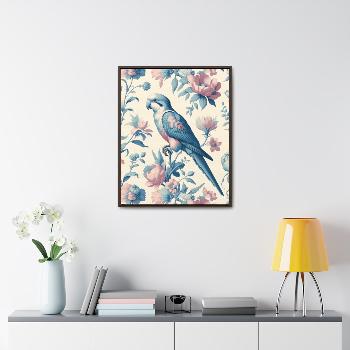 Quaker Parrot Vertical Framed Art