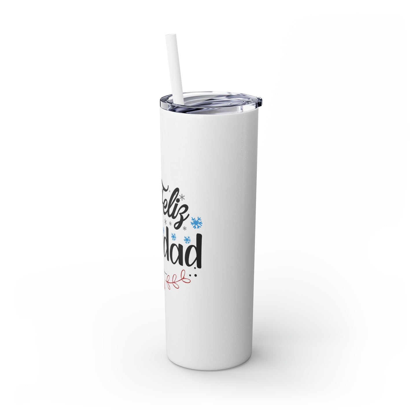 Feliz Navidad Skinny Tumbler with Straw, 20oz