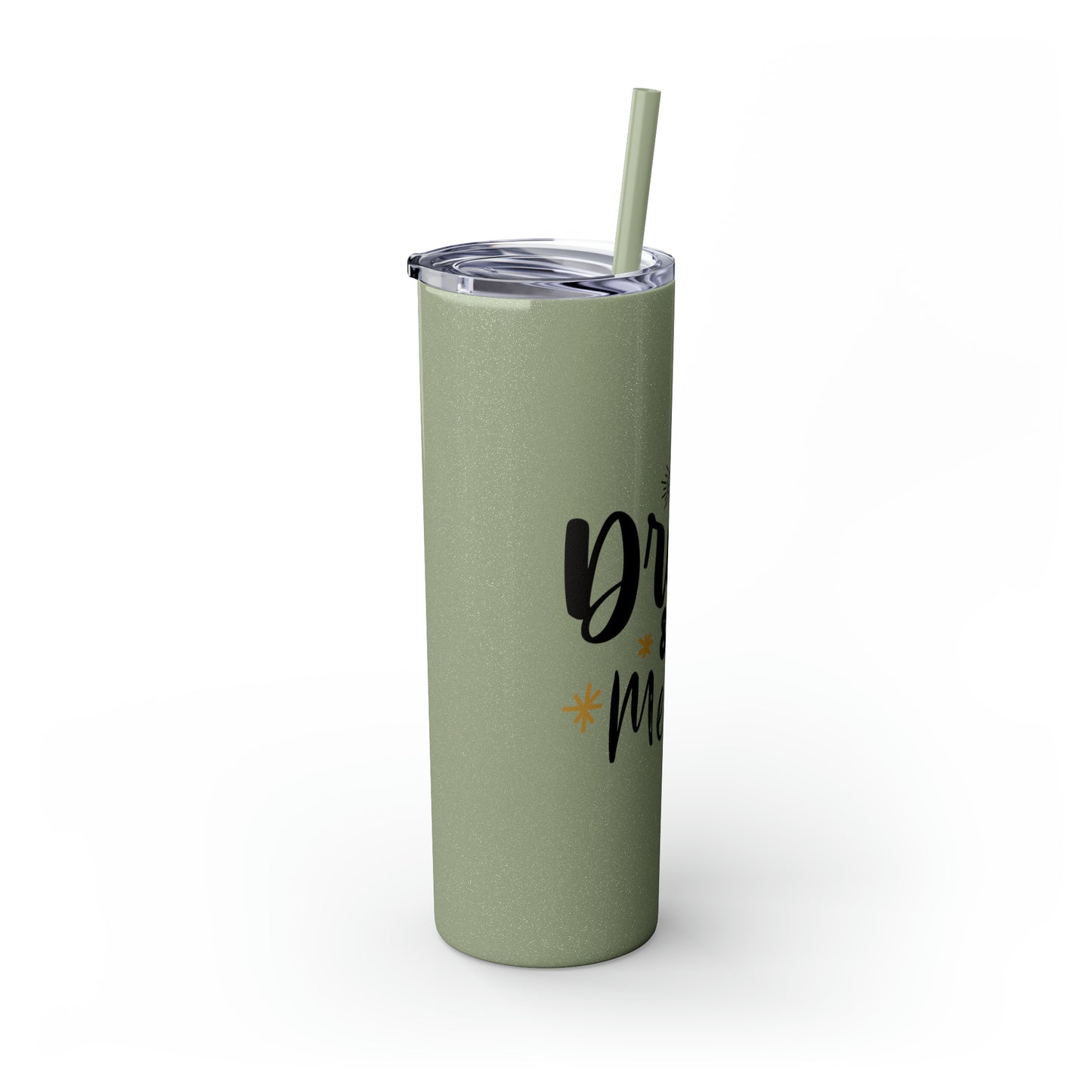 Eat Drink and Be Merry Skinny Tumbler with Straw, 20oz