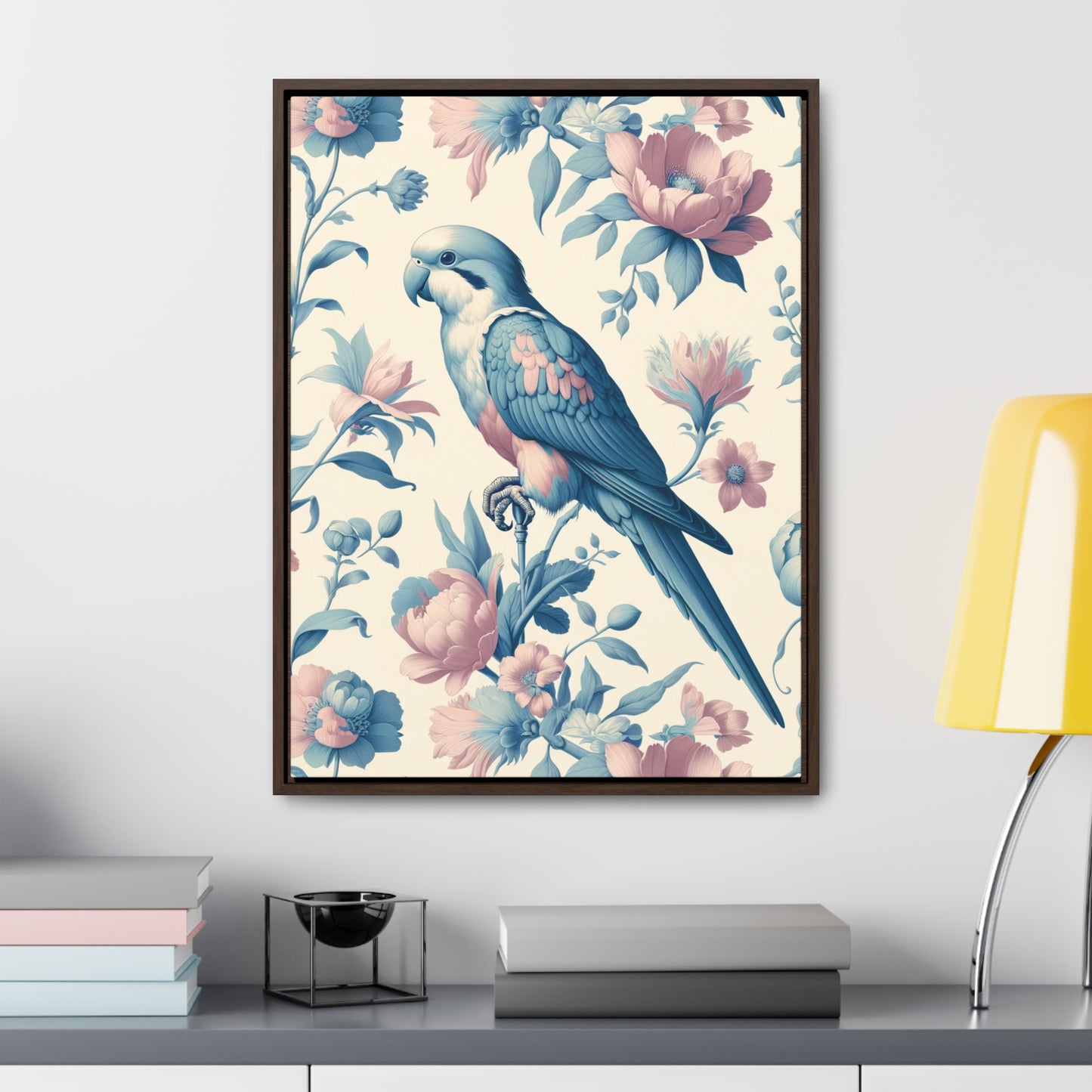 Quaker Parrot Vertical Framed Art