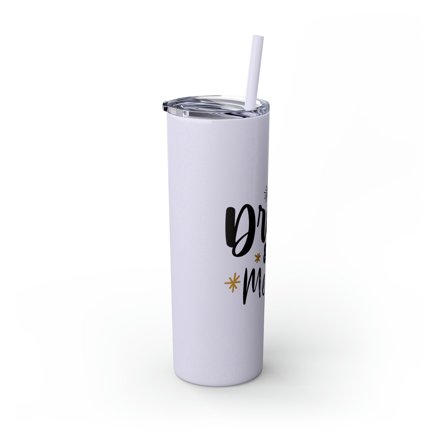 Eat Drink and Be Merry Skinny Tumbler with Straw, 20oz
