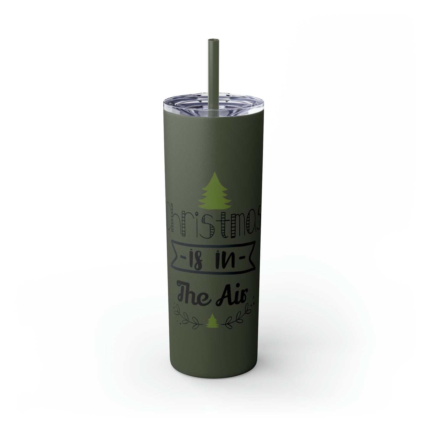 Christmas Is In The Air Skinny Tumbler with Straw, 20oz