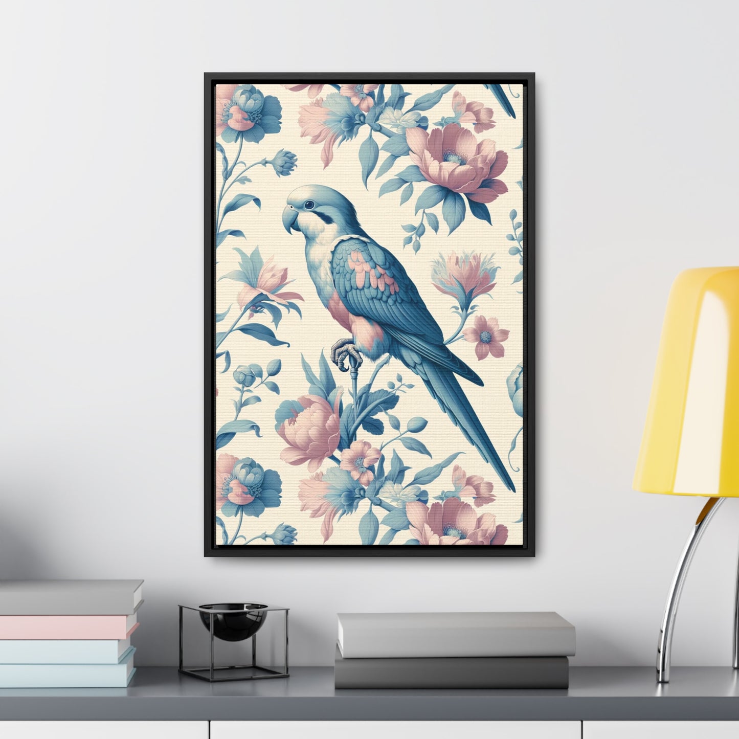 Quaker Parrot Vertical Framed Art
