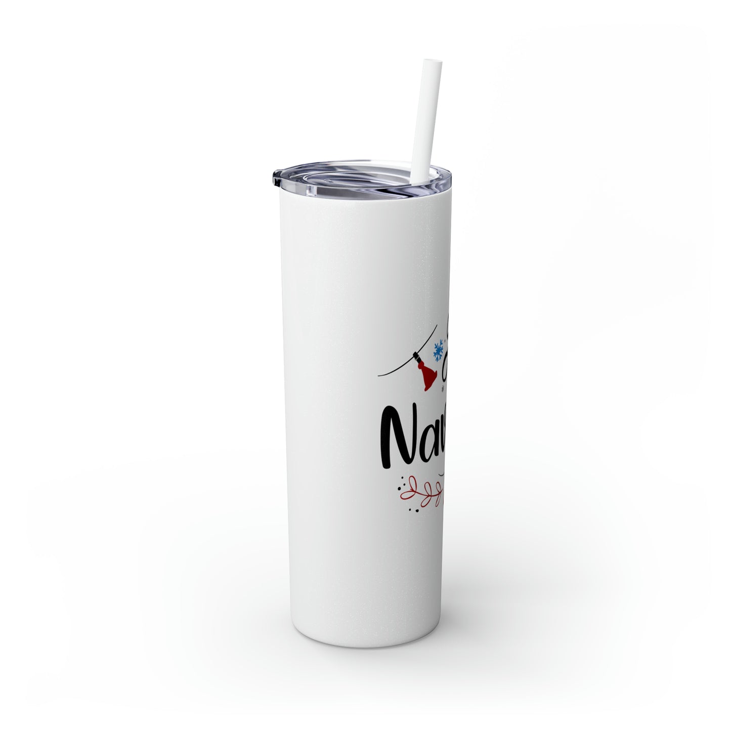 Feliz Navidad Skinny Tumbler with Straw, 20oz