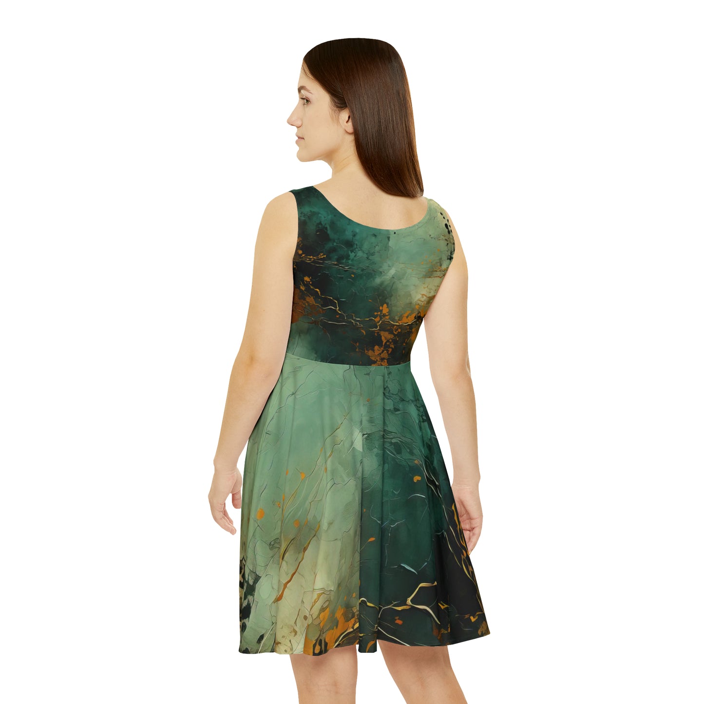 Dark Marble Skater Dress
