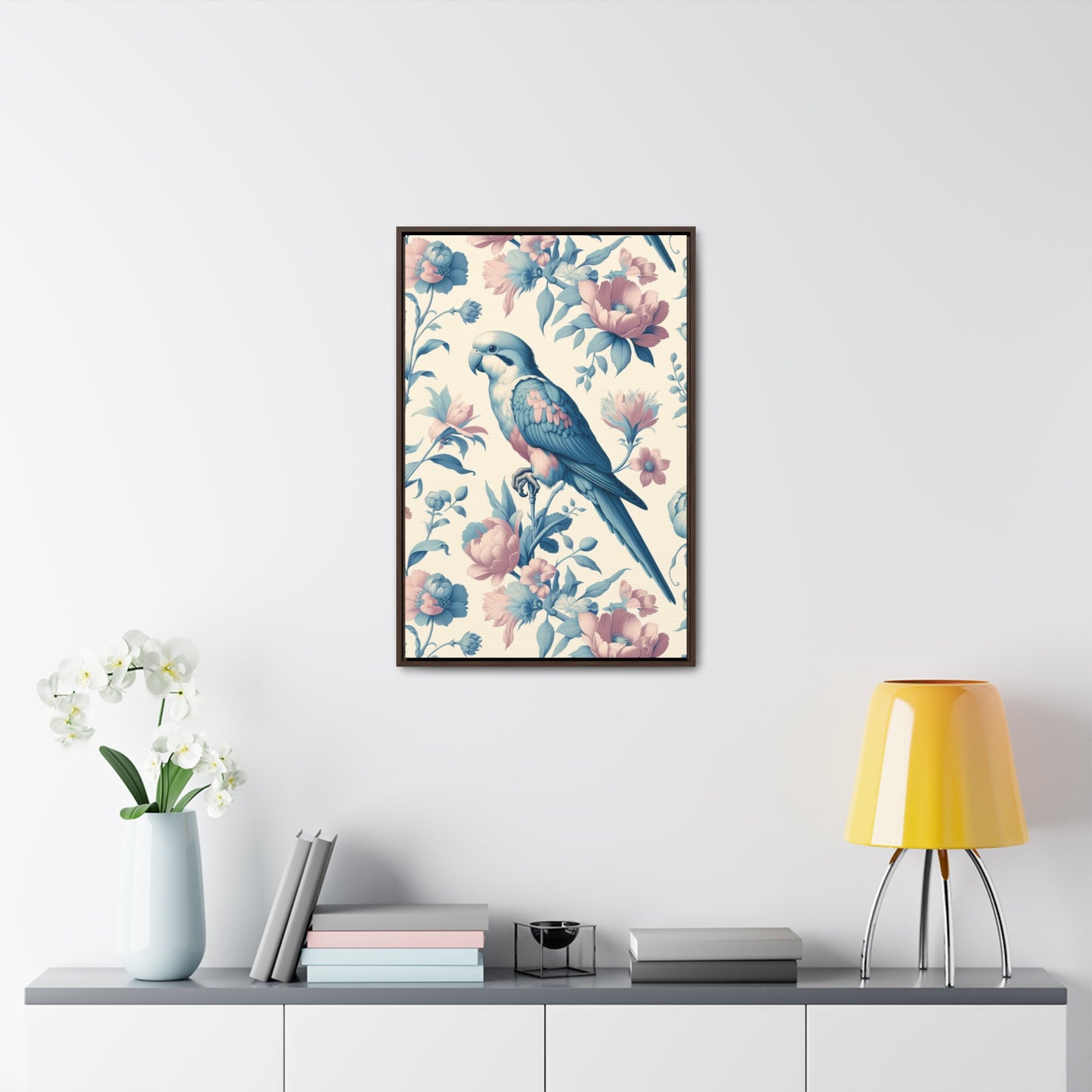 Quaker Parrot Vertical Framed Art