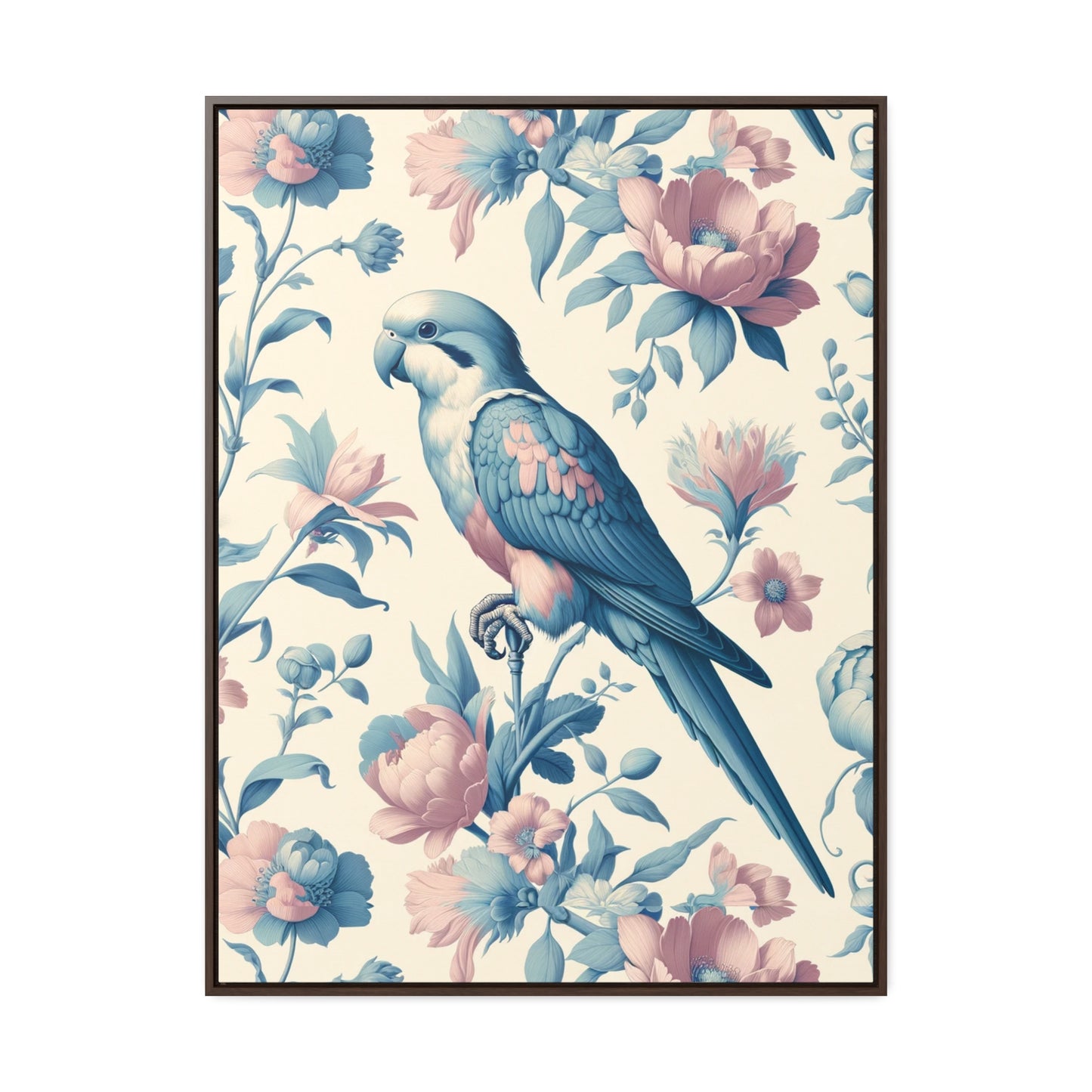Quaker Parrot Vertical Framed Art