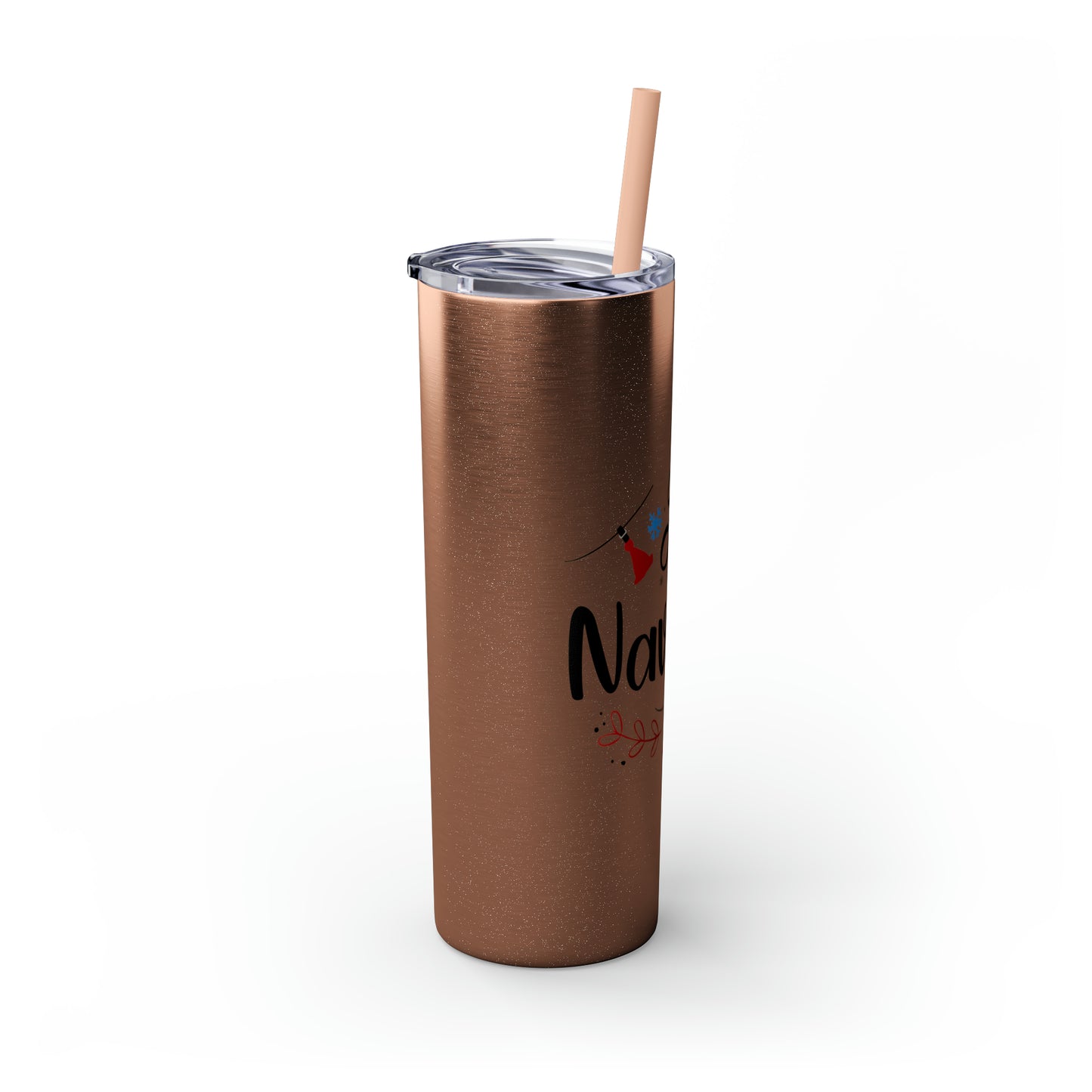 Feliz Navidad Skinny Tumbler with Straw, 20oz