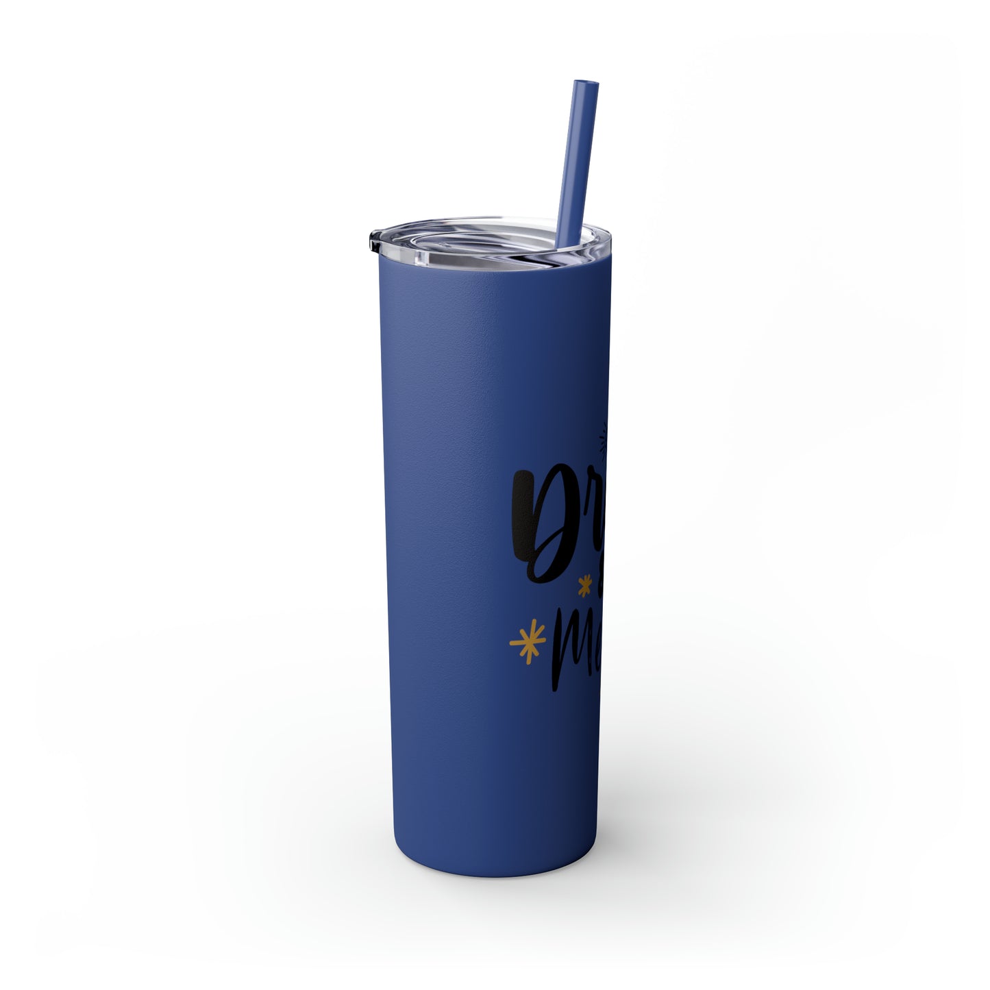 Eat Drink and Be Merry Skinny Tumbler with Straw, 20oz