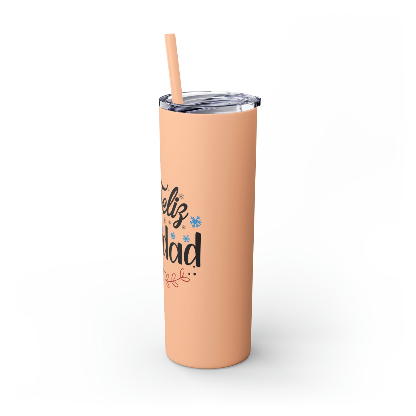 Feliz Navidad Skinny Tumbler with Straw, 20oz
