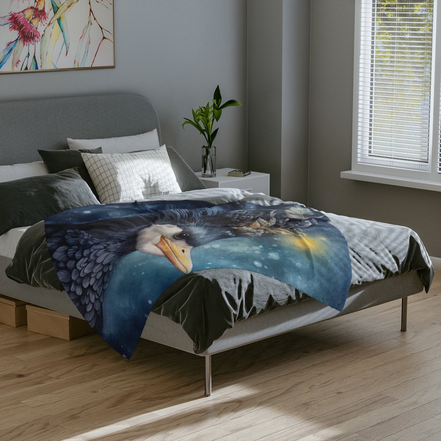 Royal Bird 1 Velveteen Minky Blanket