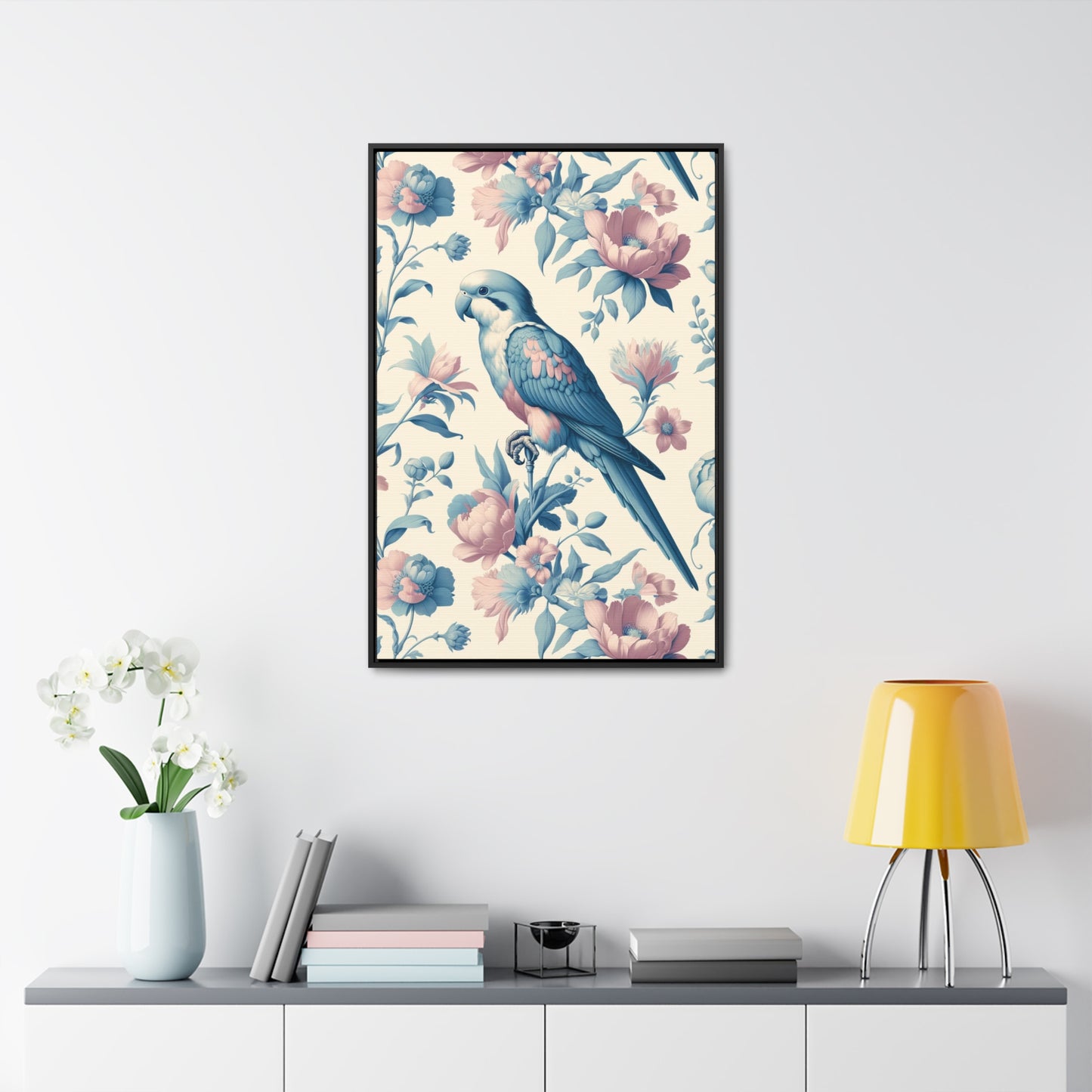 Quaker Parrot Vertical Framed Art