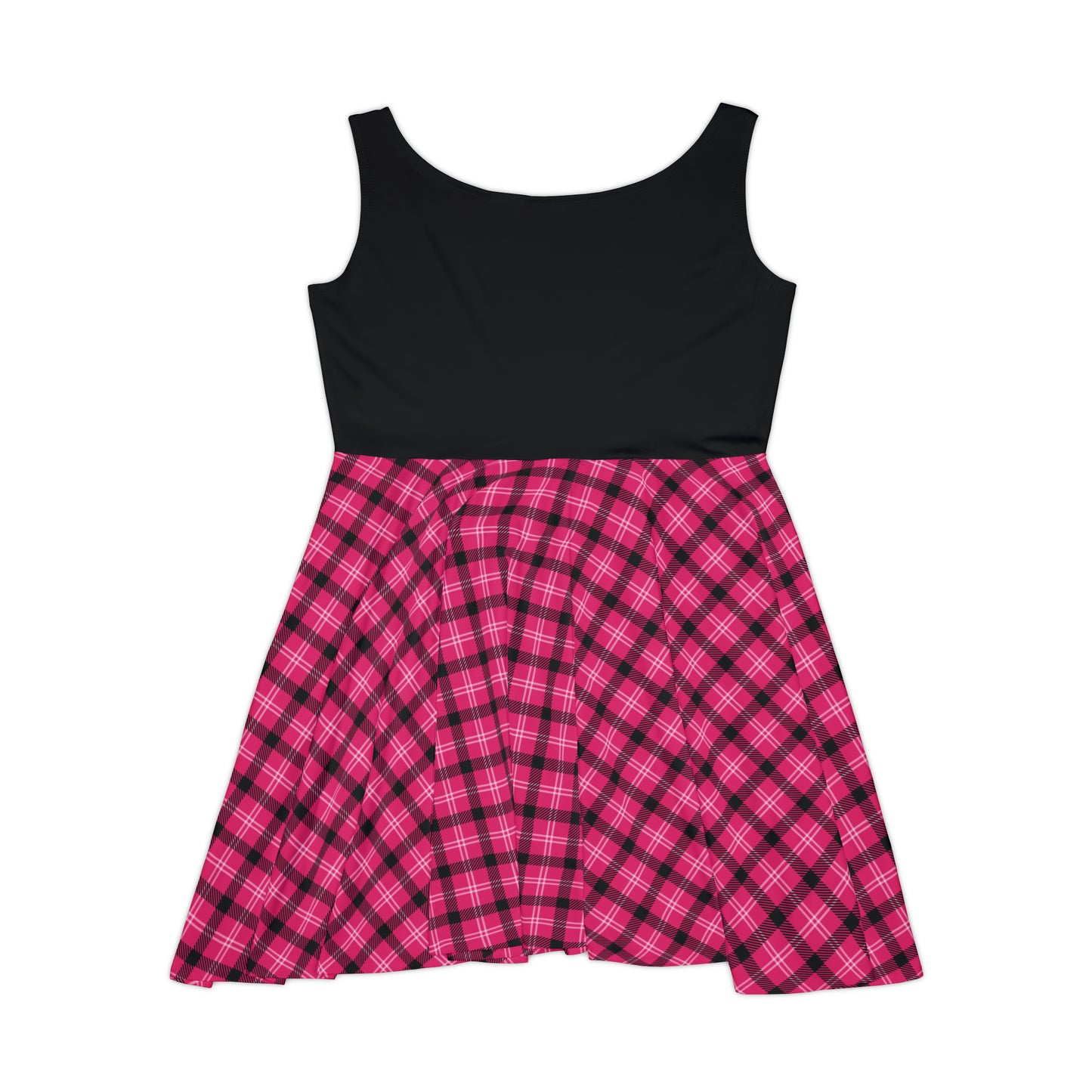 Pink and Black Plaid Skater Dress