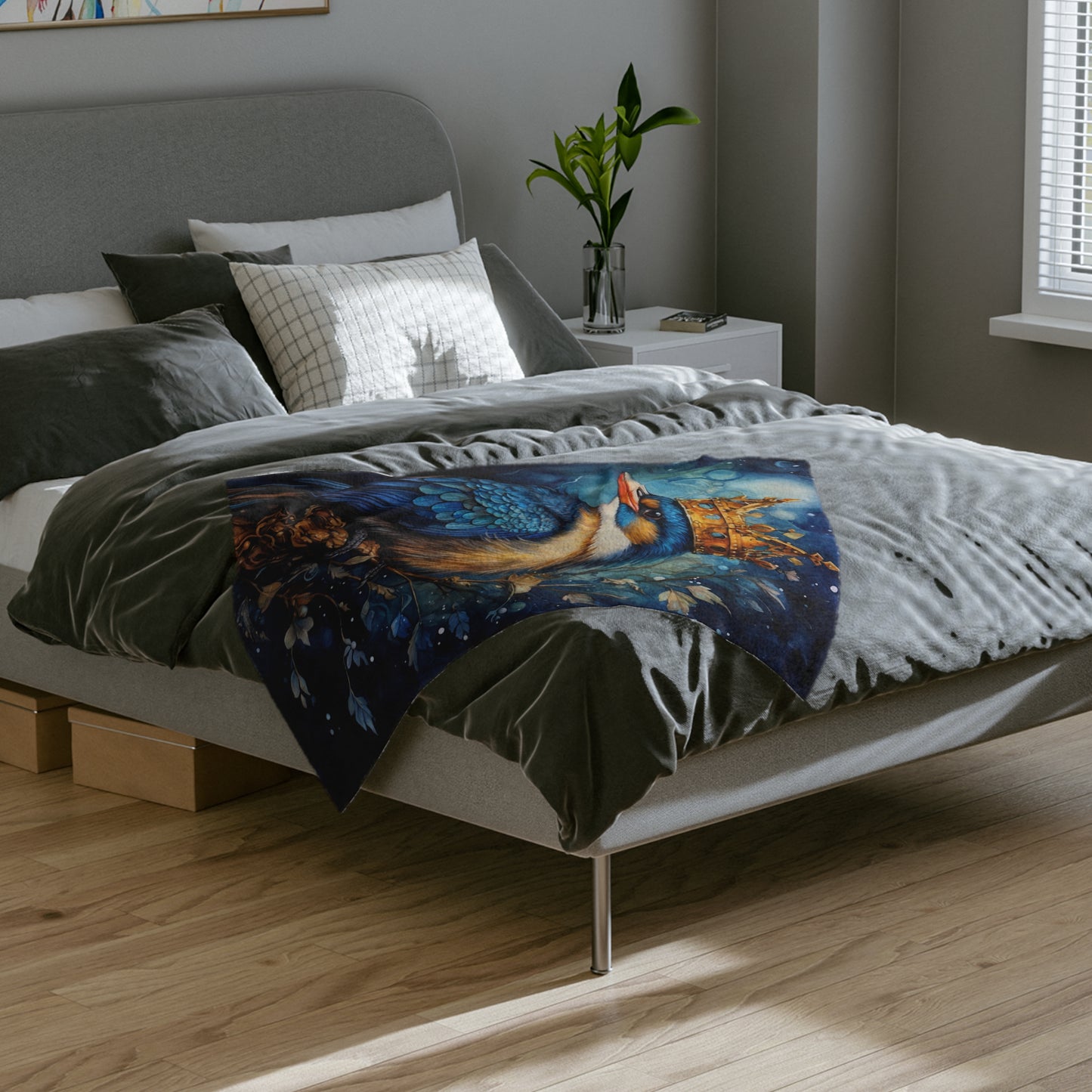 Royal Bird 8 Velveteen Minky Blanket