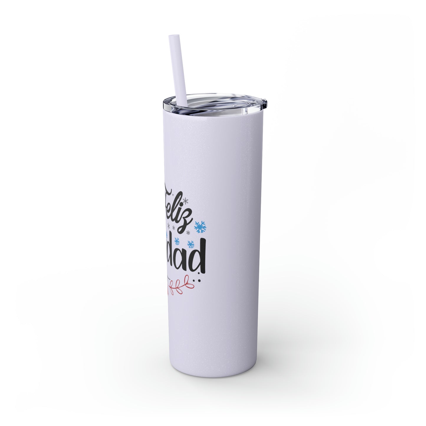 Feliz Navidad Skinny Tumbler with Straw, 20oz