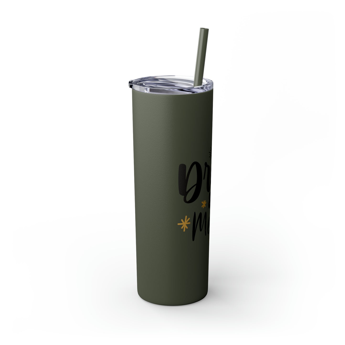 Eat Drink and Be Merry Skinny Tumbler with Straw, 20oz
