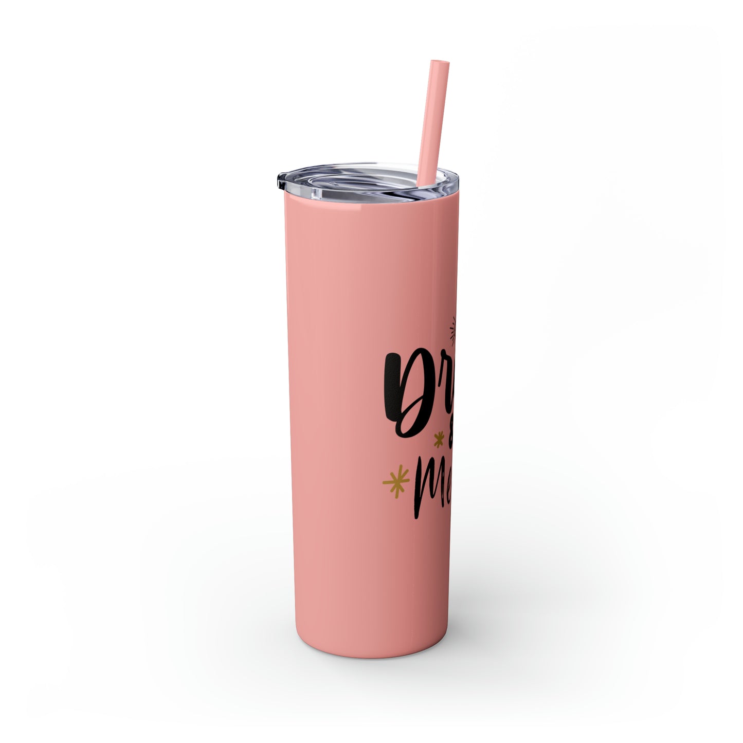 Eat Drink and Be Merry Skinny Tumbler with Straw, 20oz
