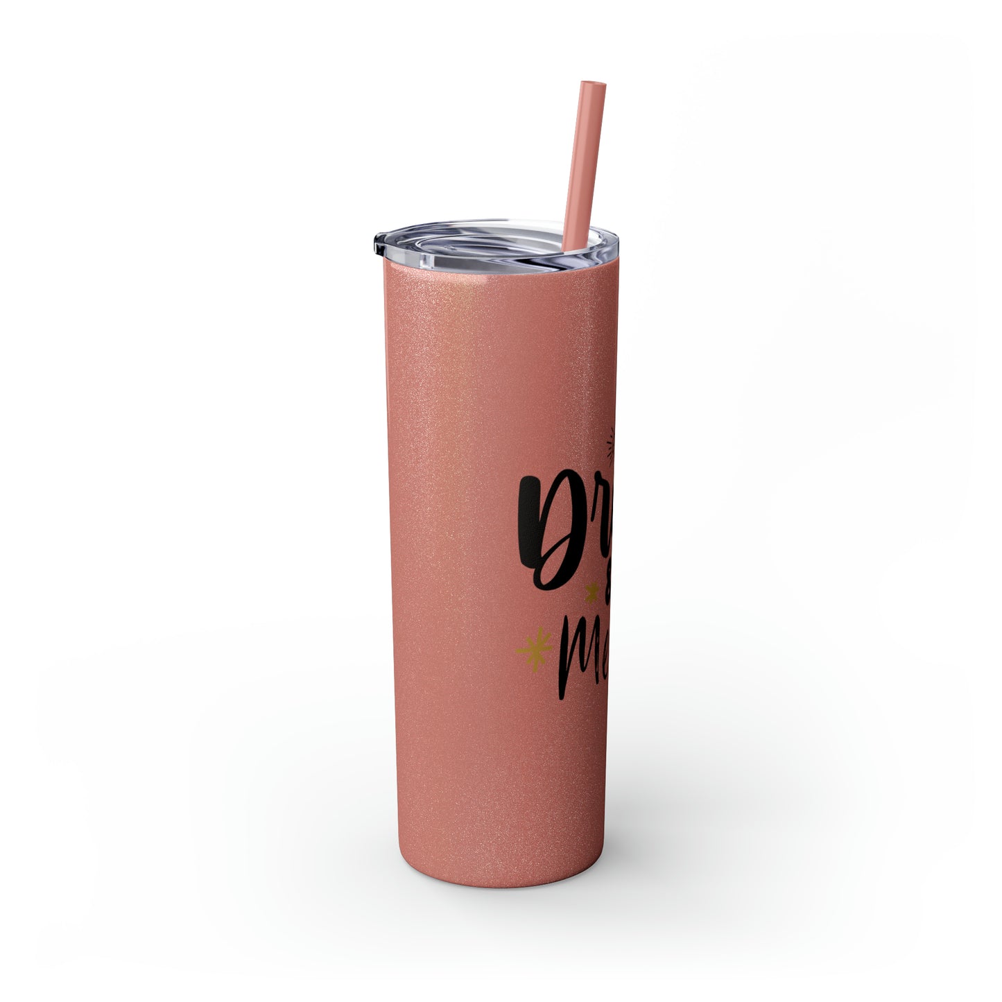 Eat Drink and Be Merry Skinny Tumbler with Straw, 20oz