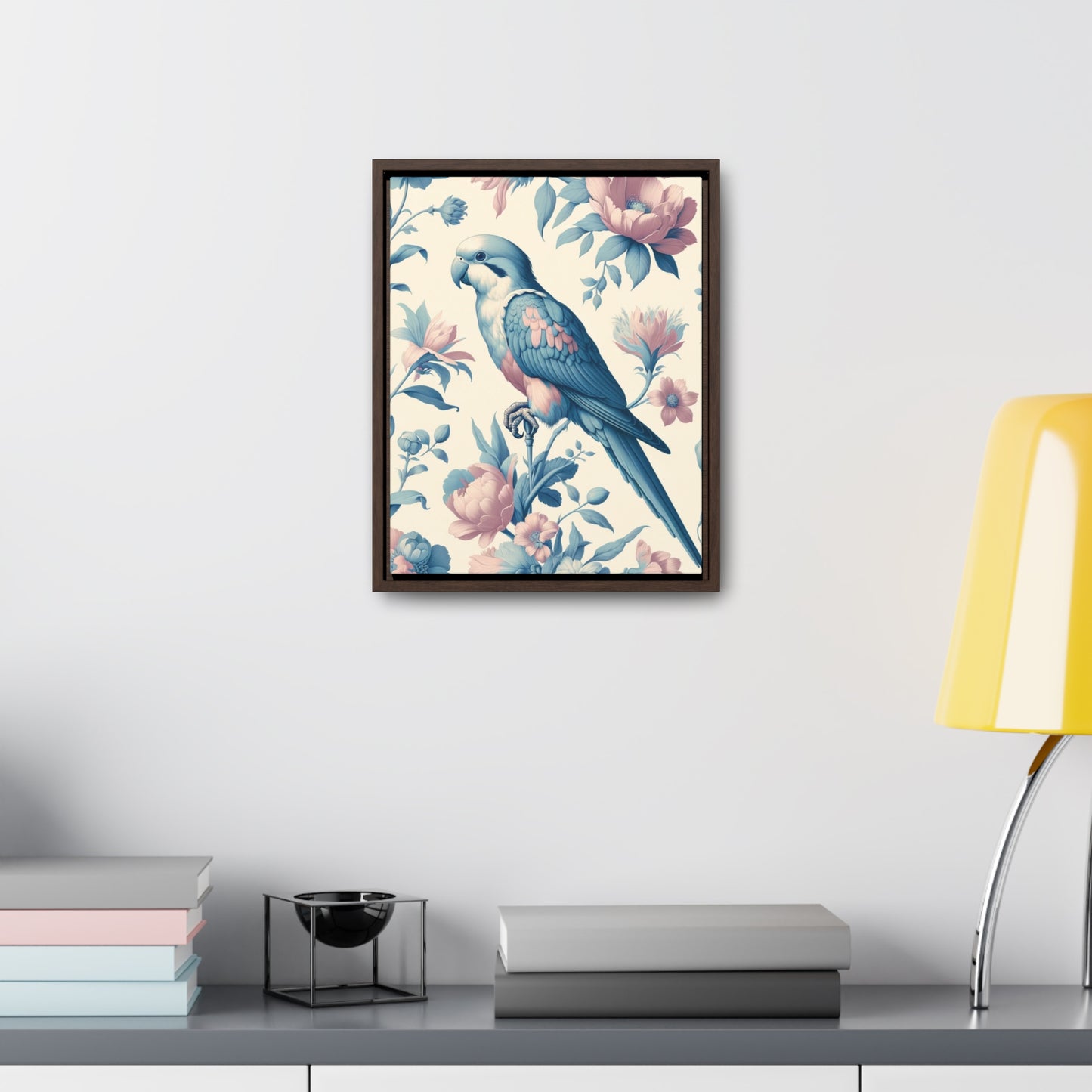 Quaker Parrot Vertical Framed Art