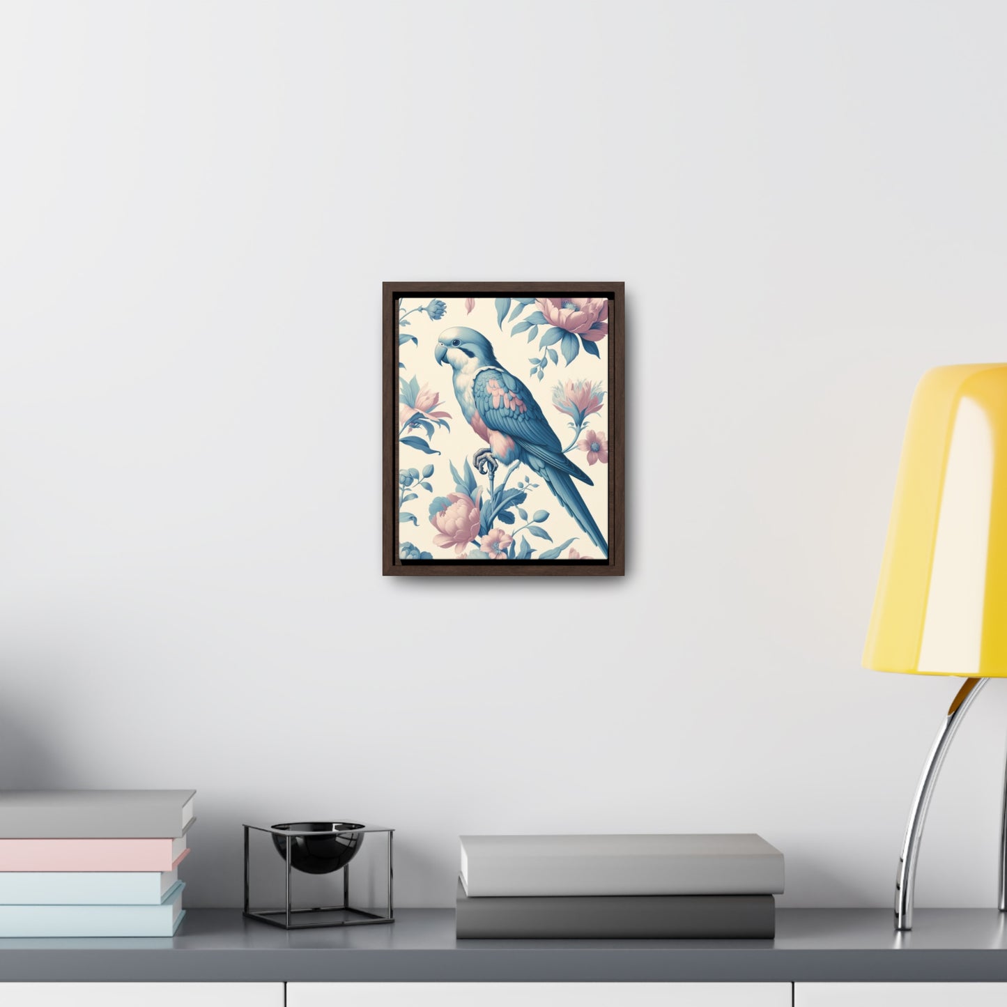 Quaker Parrot Vertical Framed Art