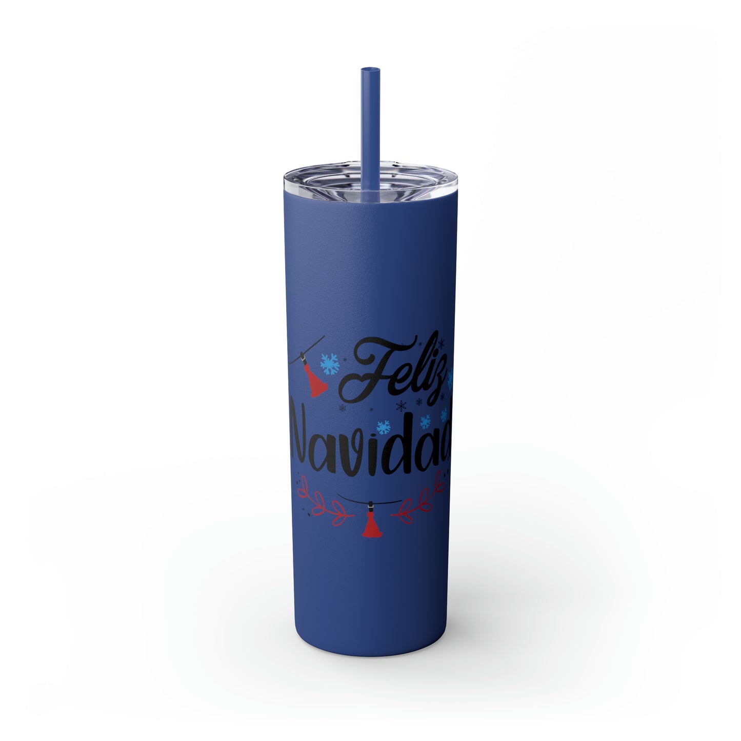 Feliz Navidad Skinny Tumbler with Straw, 20oz