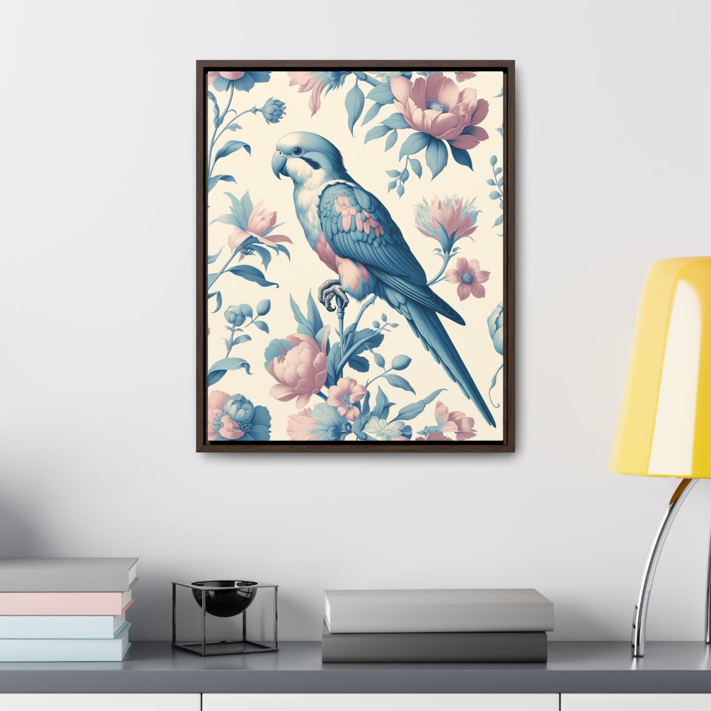 Quaker Parrot Vertical Framed Art