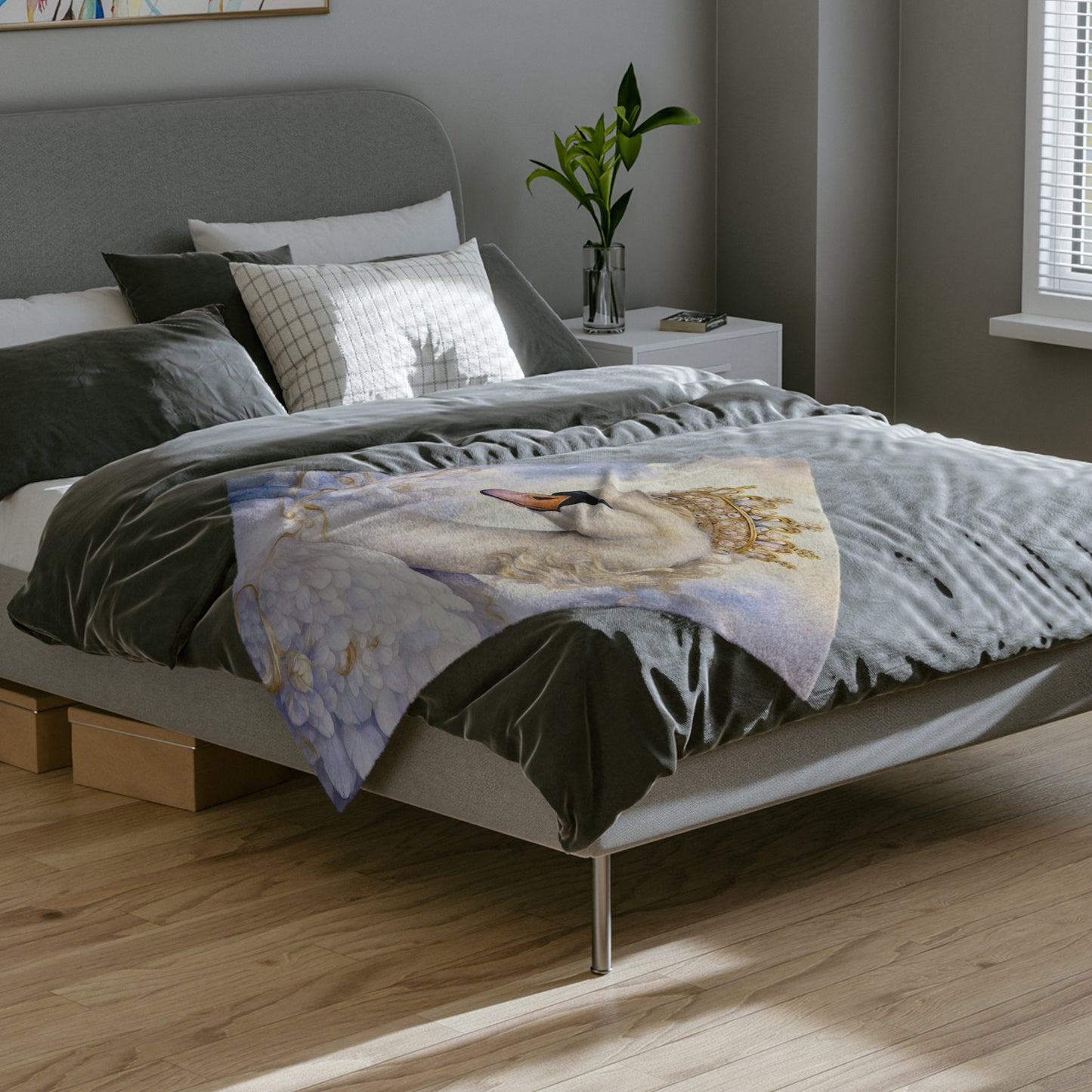 Royal Bird 3 Velveteen Minky Blanket