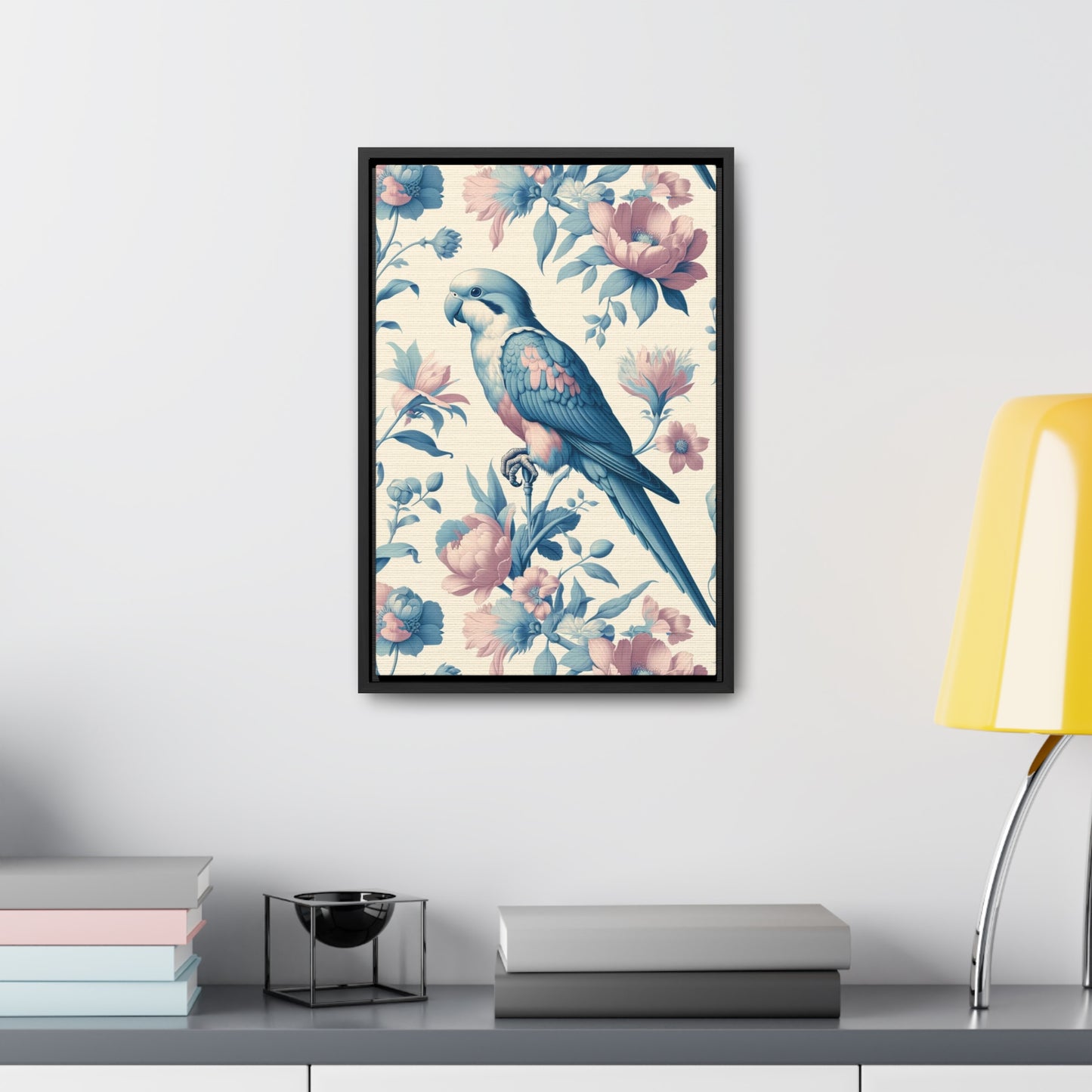 Quaker Parrot Vertical Framed Art