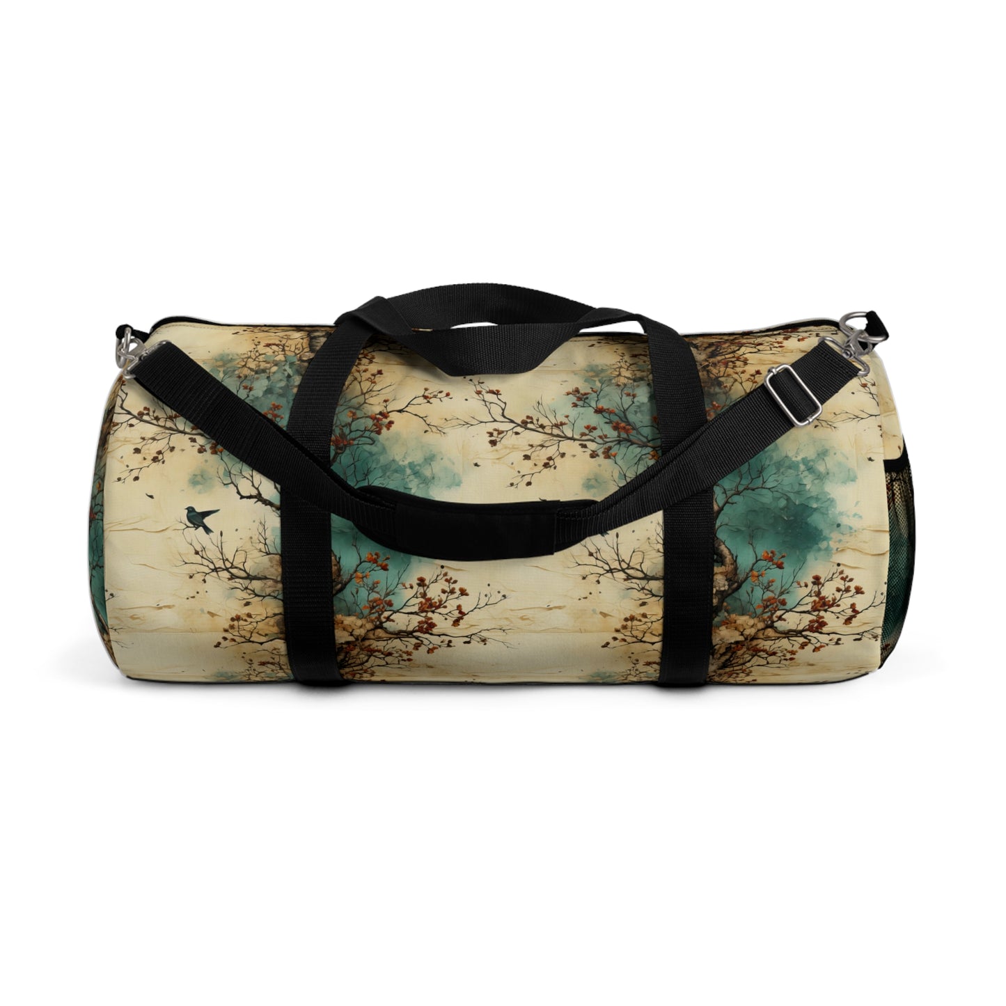 Autumn Trees and Bird Flying Duffel Bag