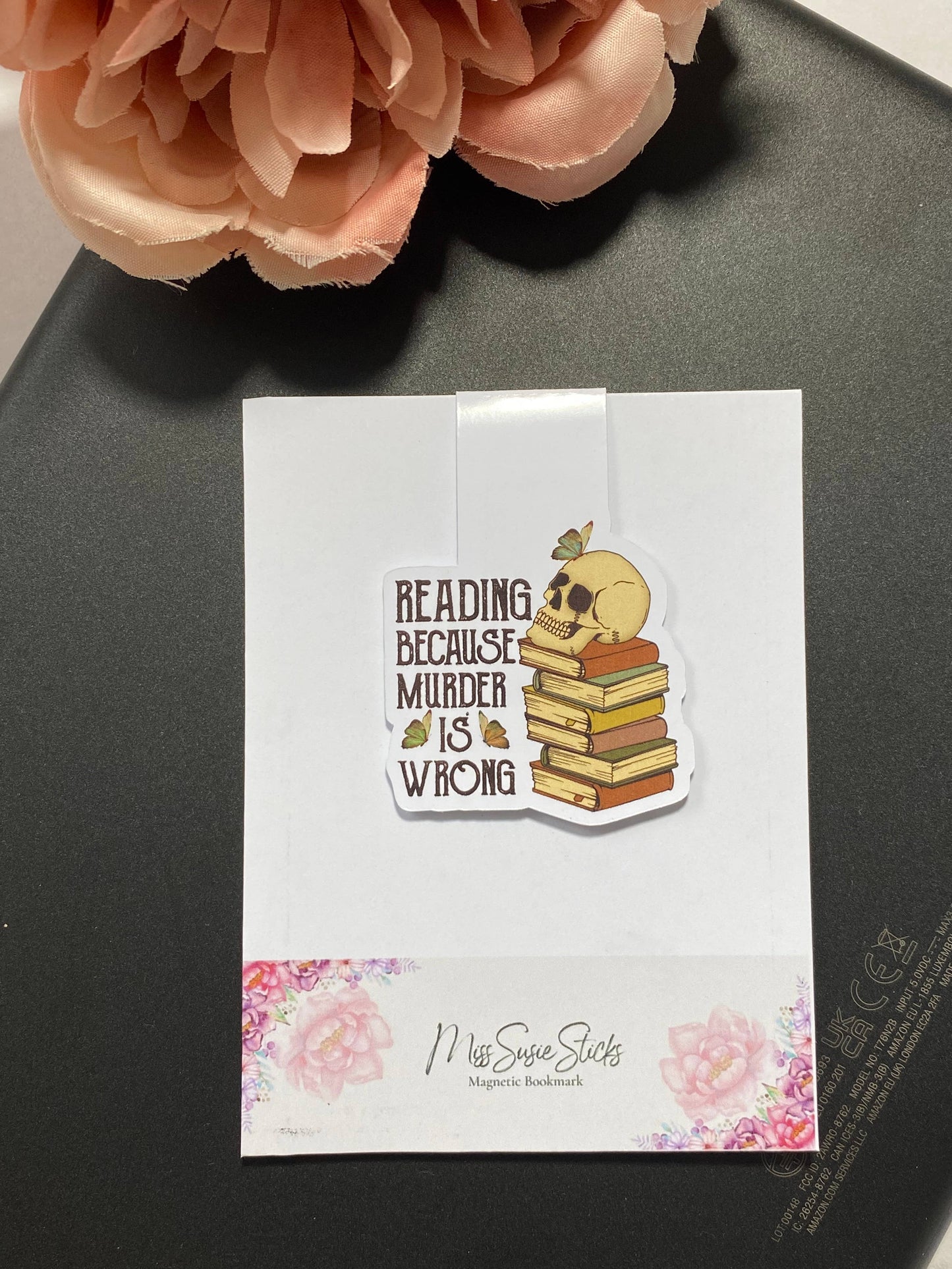 Murder is wrong, magnetic bookmark, true crime, for readers