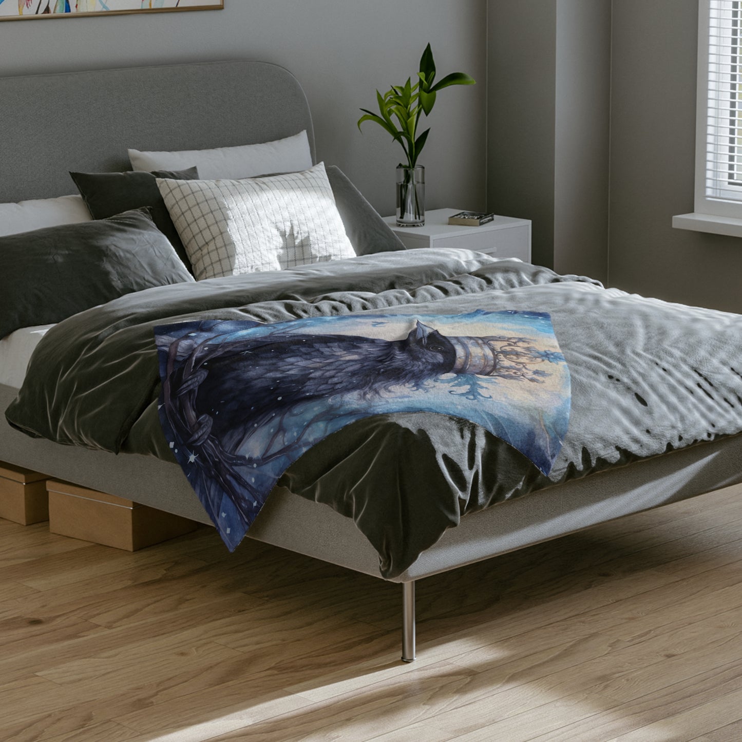 Royal Bird 2 Velveteen Minky Blanket