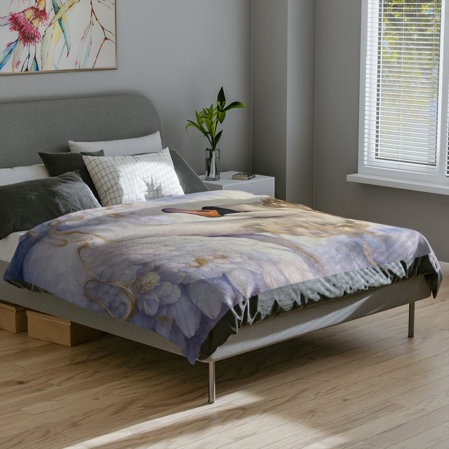 Royal Bird 3 Velveteen Minky Blanket