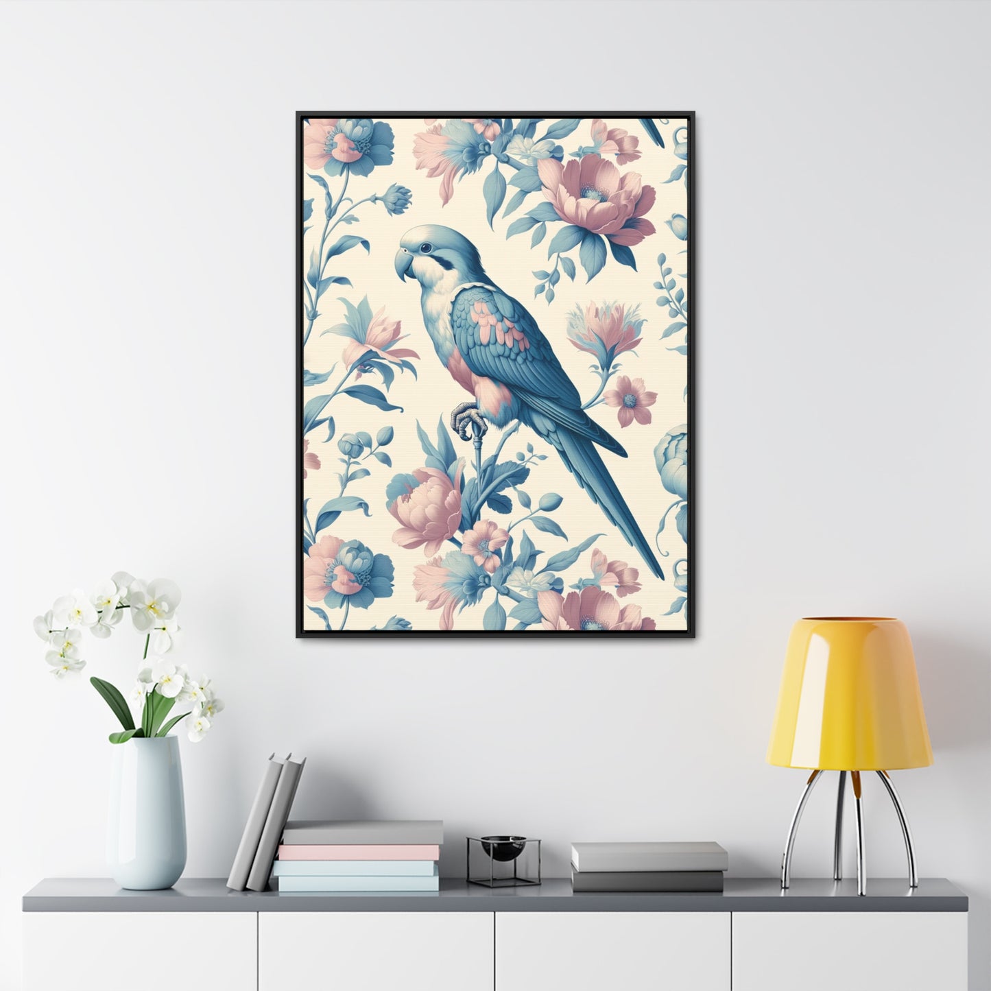 Quaker Parrot Vertical Framed Art