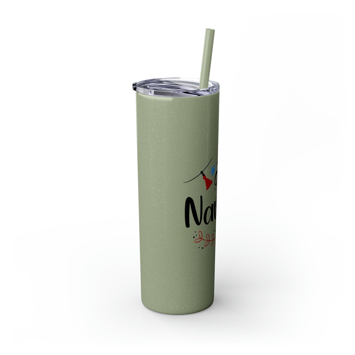 Feliz Navidad Skinny Tumbler with Straw, 20oz