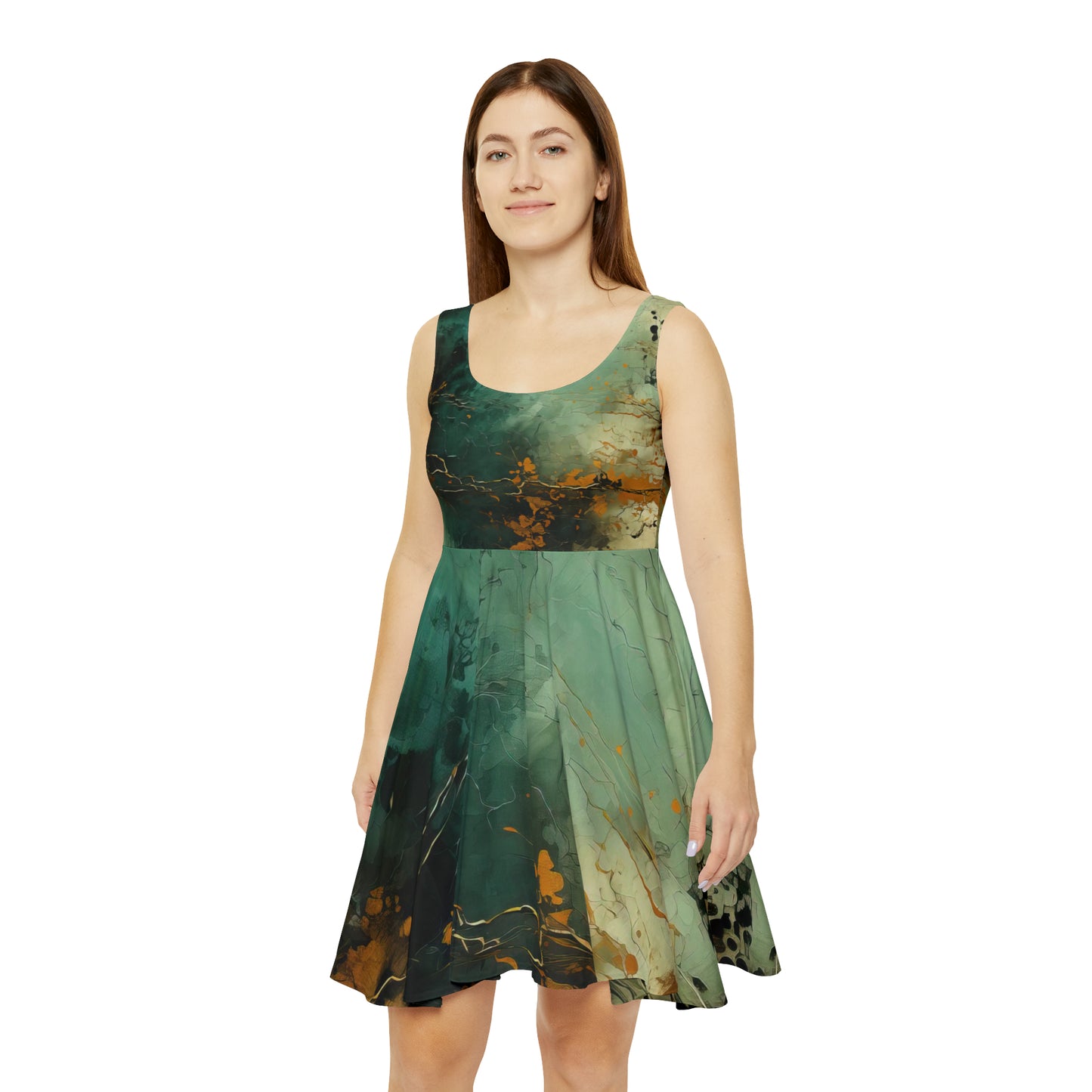 Dark Marble Skater Dress
