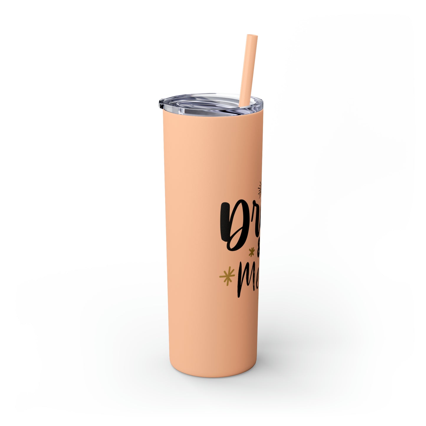Eat Drink and Be Merry Skinny Tumbler with Straw, 20oz