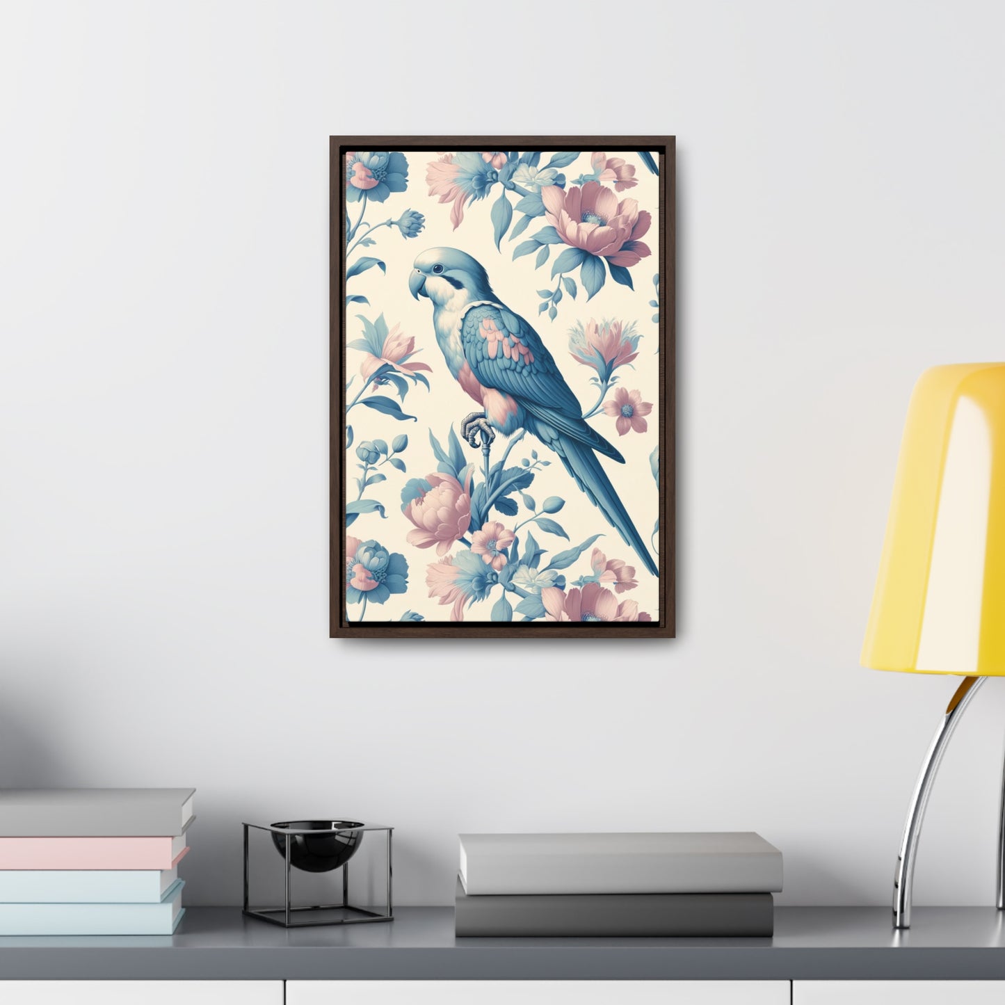 Quaker Parrot Vertical Framed Art