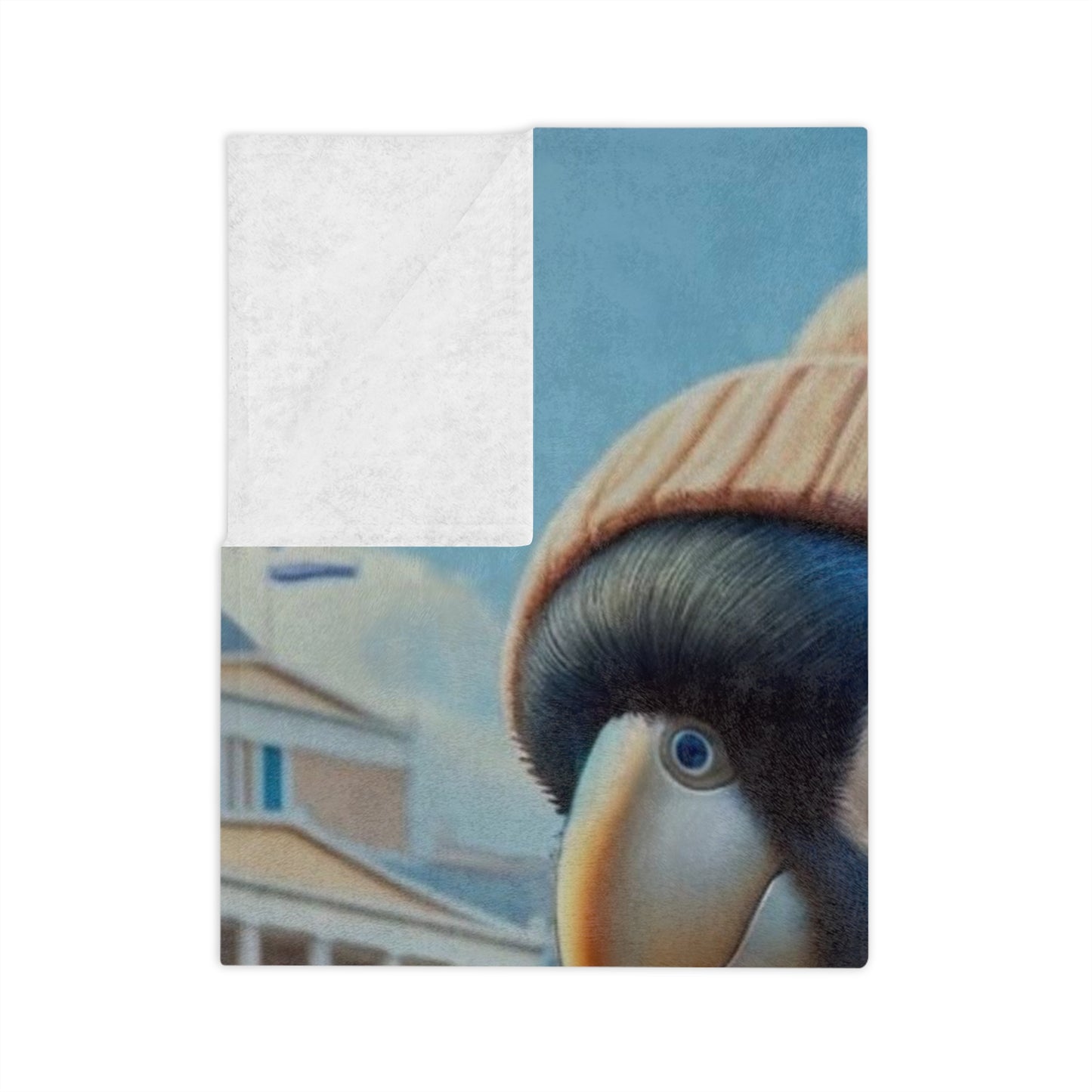 Bird Shopping in Greece Velveteen Minky Blanket