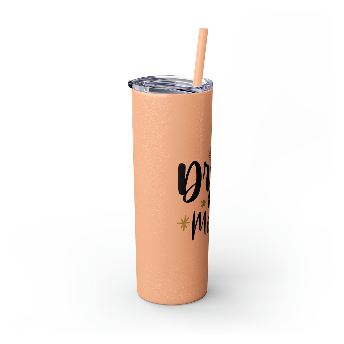 Eat Drink and Be Merry Skinny Tumbler with Straw, 20oz