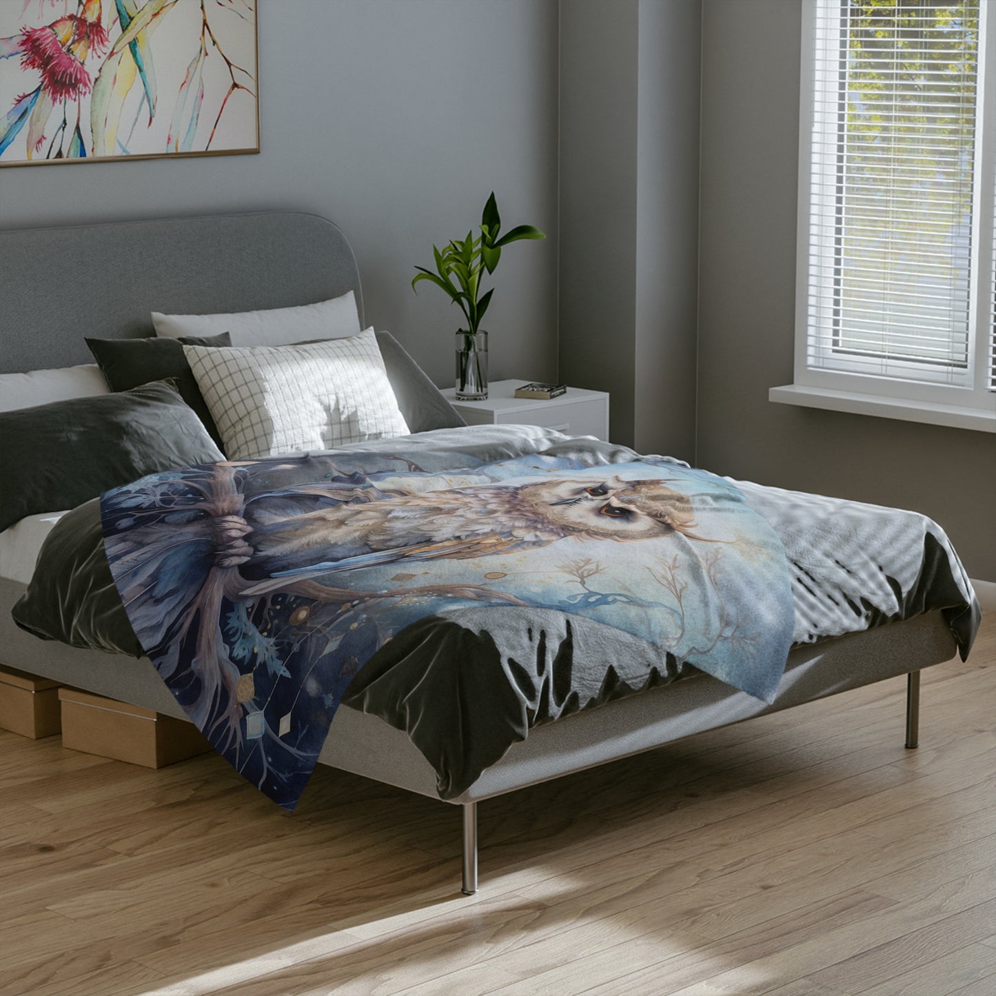 Royal Bird 9 Velveteen Minky Blanket