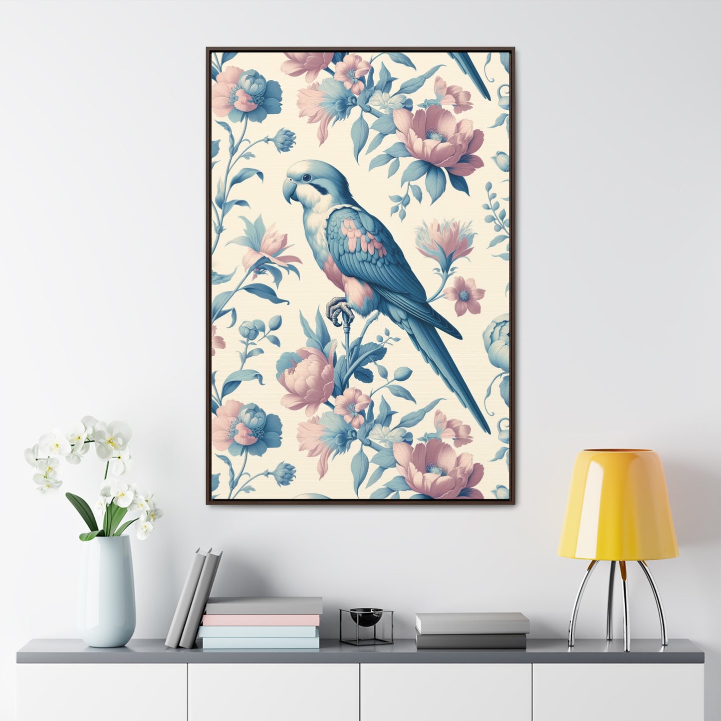 Quaker Parrot Vertical Framed Art