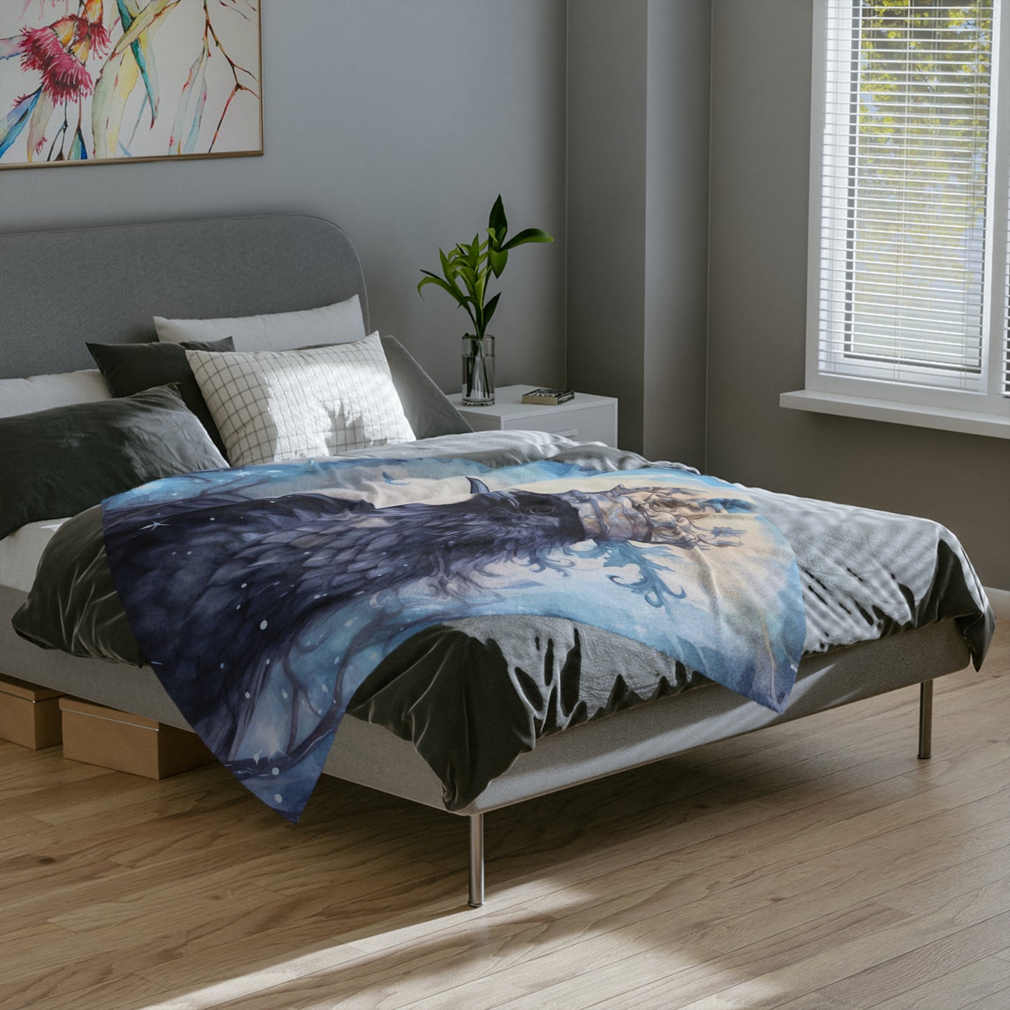Royal Bird 2 Velveteen Minky Blanket